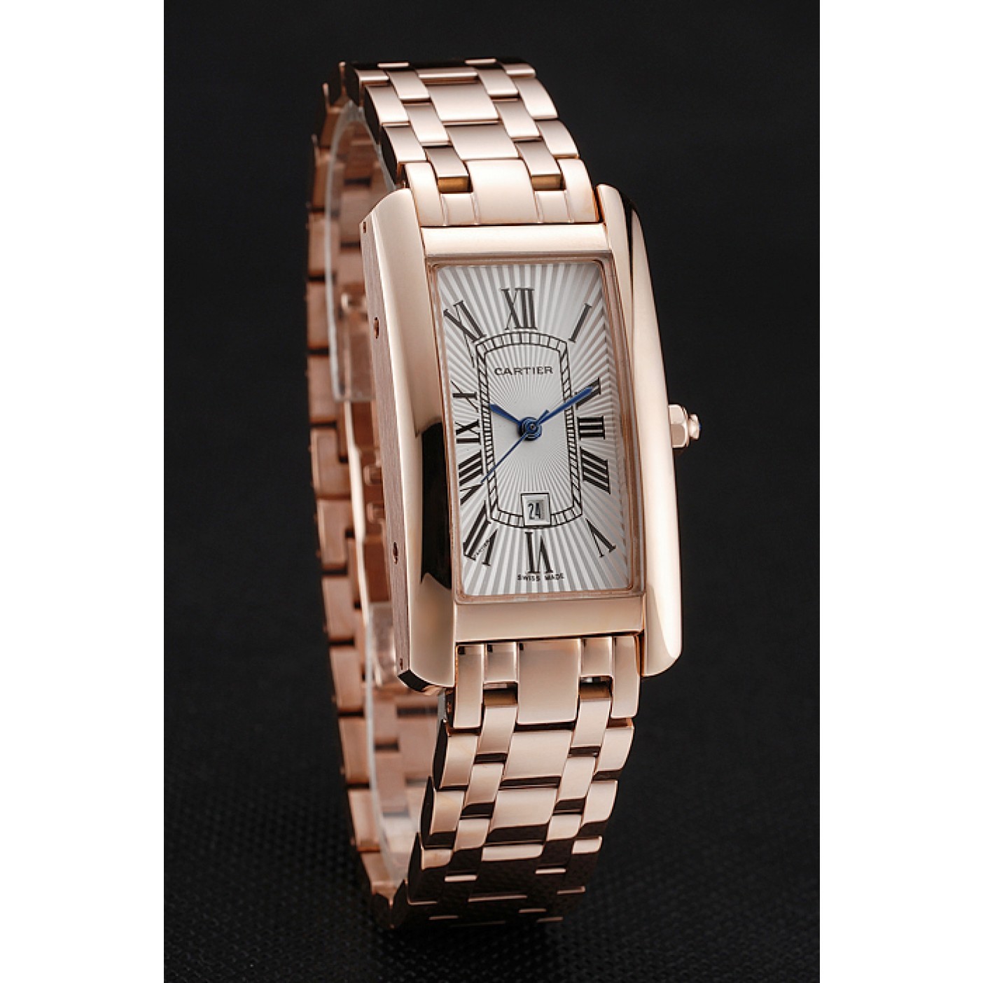 MiroTime Cartier Tank Americaine White Dial Rose Gold Case And Bracelet 1453780