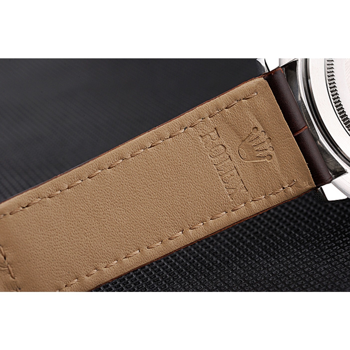 MiroTime Rolex Cosmograph Daytona Stainless Steel Case White Dial Brown Leather Bracelet 622631