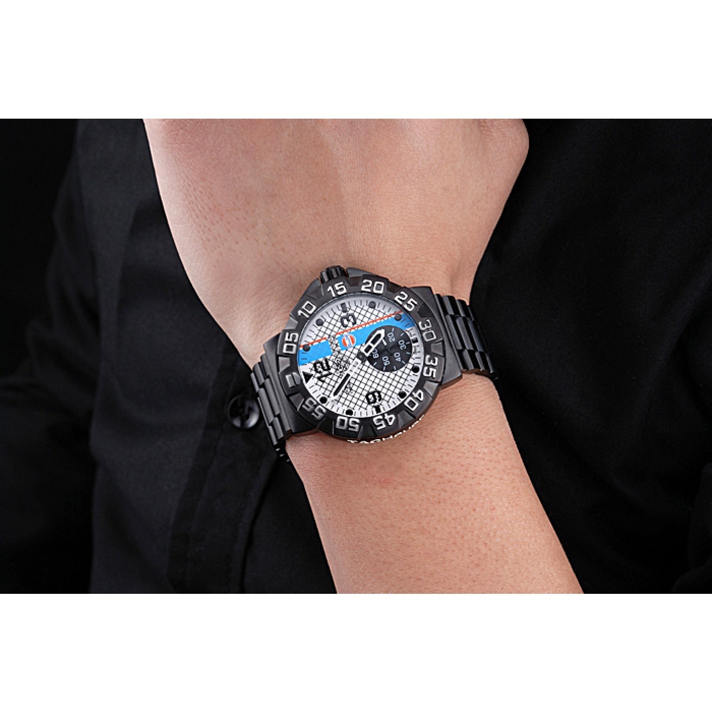 MiroTime Tag Heuer Formula One Special Gulf Edition White And Blue Dial Ion Plated Steinless Steel Bracelet 622289