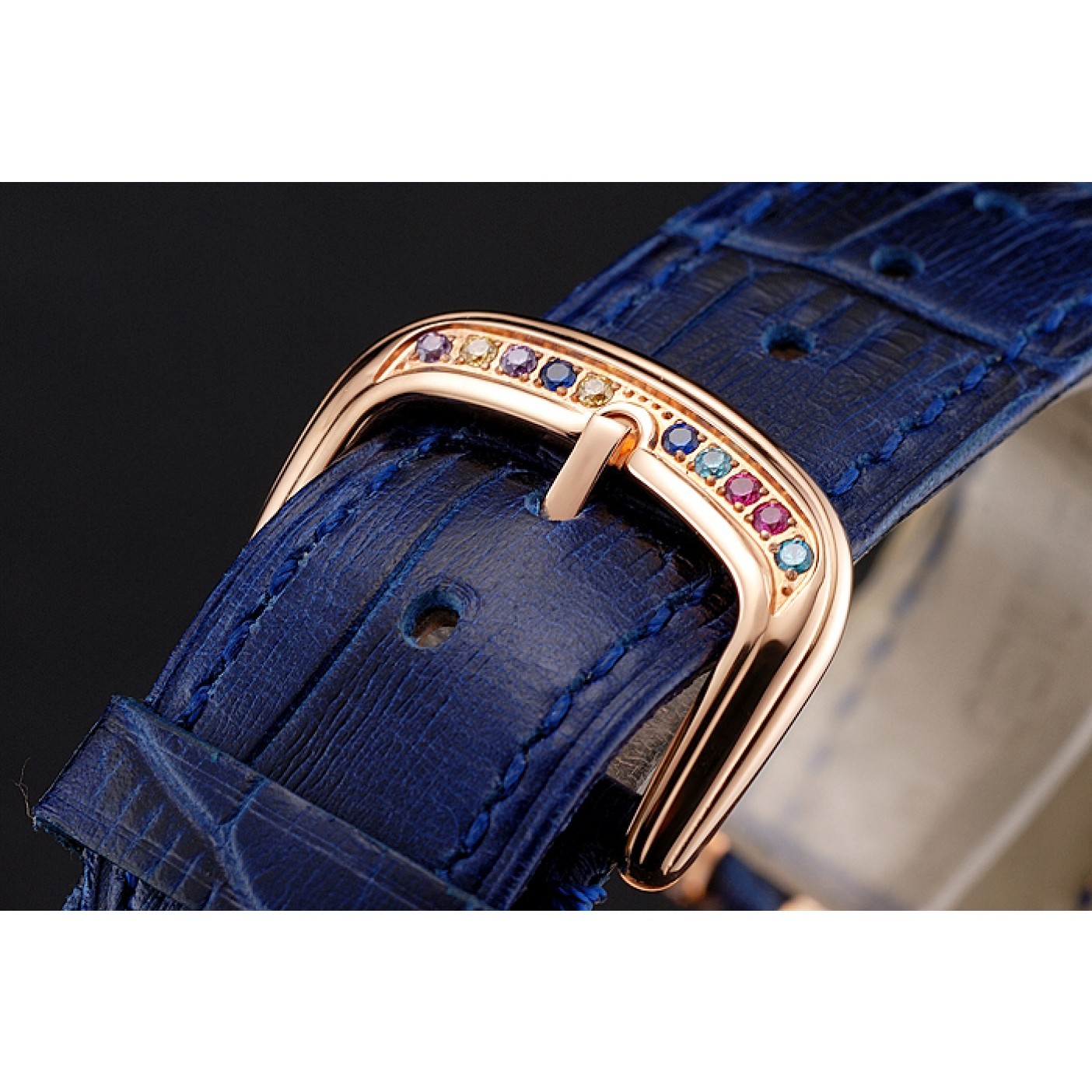 MiroTime Franck Muller Double Mistery 4 Saisons White Dial Rose Gold Case Blue Leather Strap