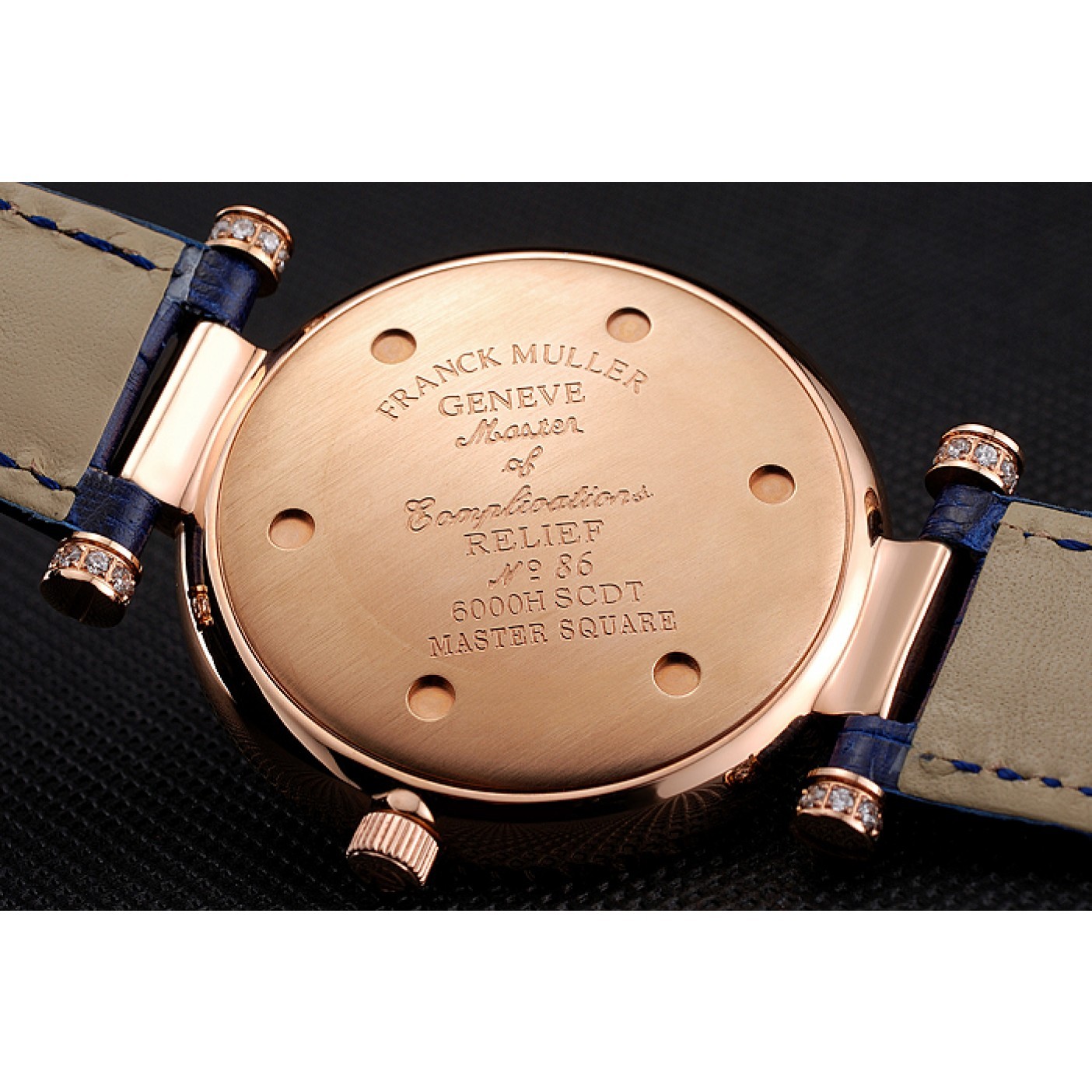MiroTime Franck Muller Double Mistery 4 Saisons White Dial Rose Gold Case Blue Leather Strap