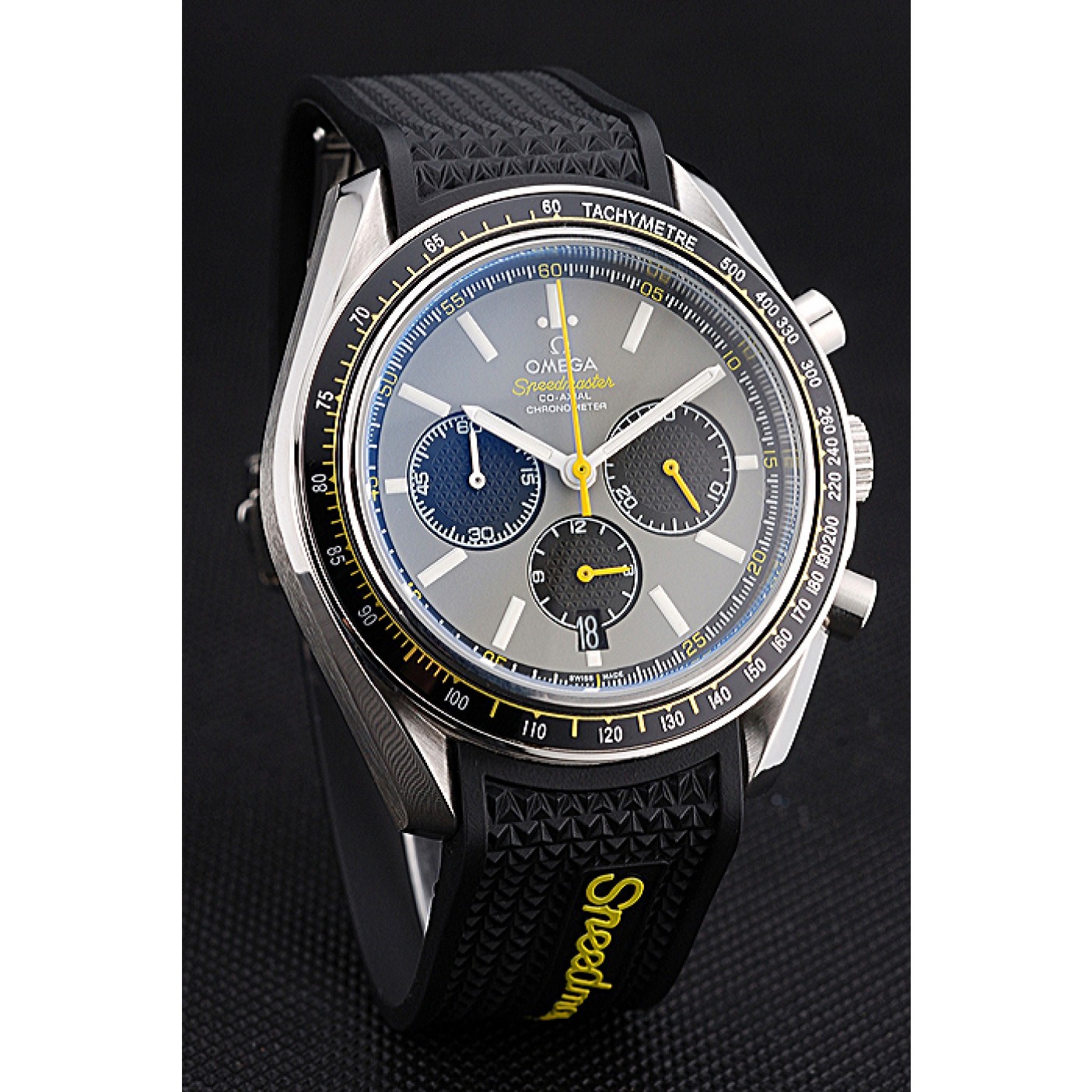 MiroTime Omega Speedmaster Racing Chronograph Grey Dial Rubber Bracelet 622540