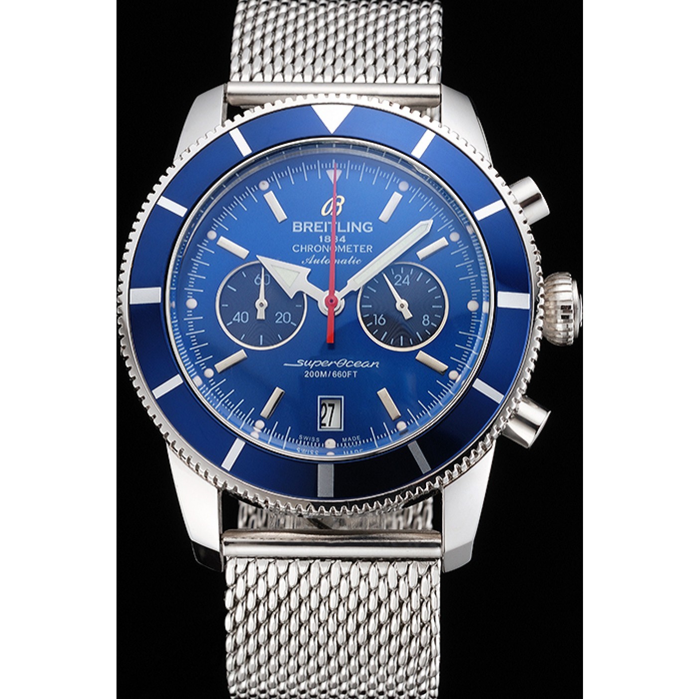 MiroTime Breitling Superocean Heritage Chronographe 44 Blue Dial And Bezel Stainless Steel Case And Bracelet
