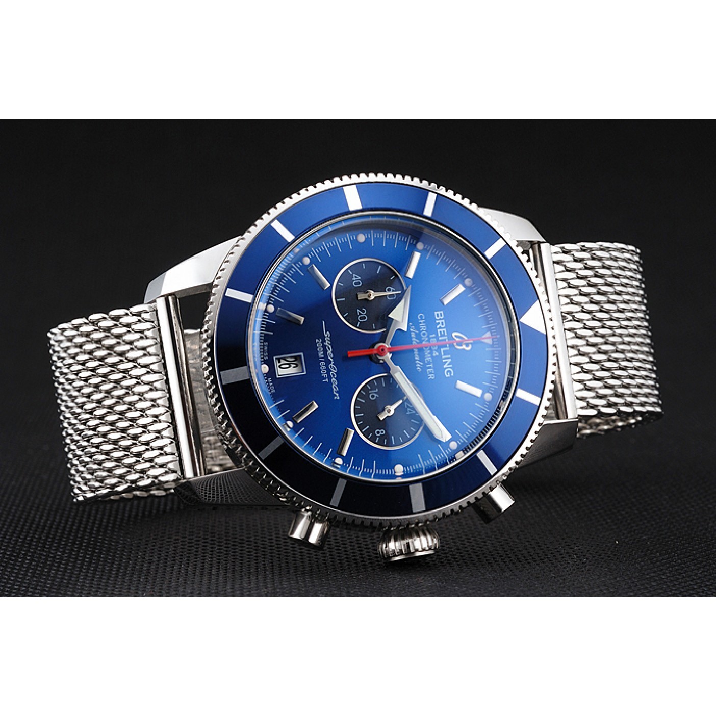 MiroTime Breitling Superocean Heritage Chronographe 44 Blue Dial And Bezel Stainless Steel Case And Bracelet