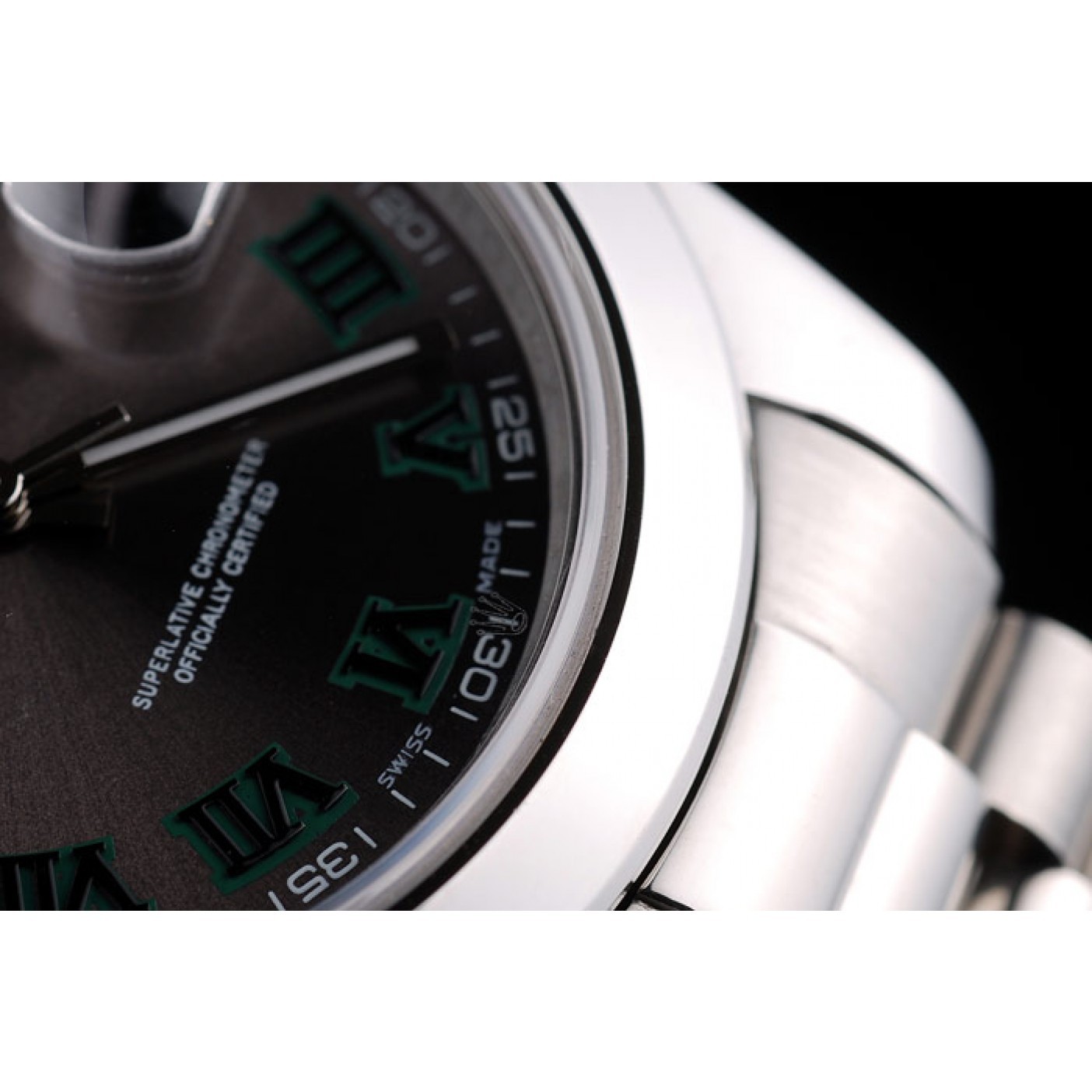 MiroTime Rolex Swiss DateJust Polished Stainless Steel Bezel Grey Dial 42000
