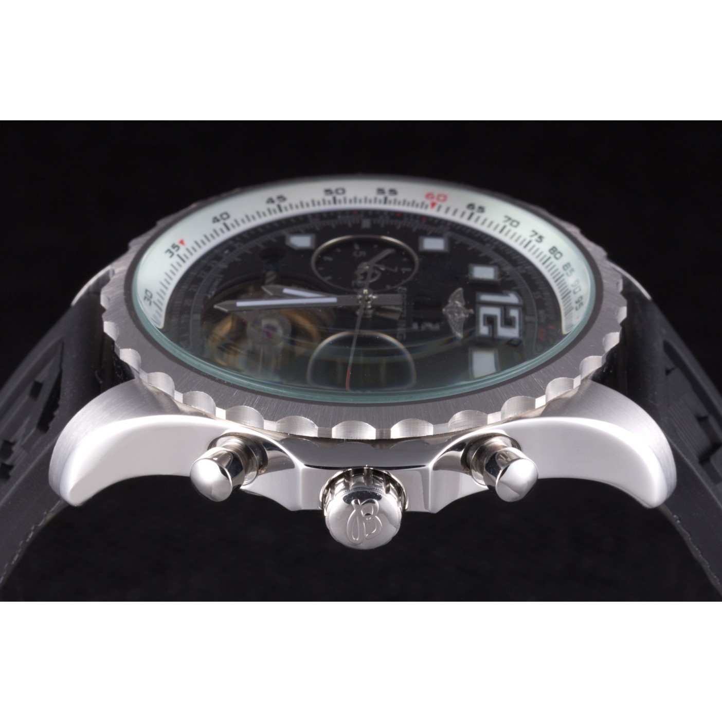 MiroTime Breitling Navitimer Rubber Strap Black Dial