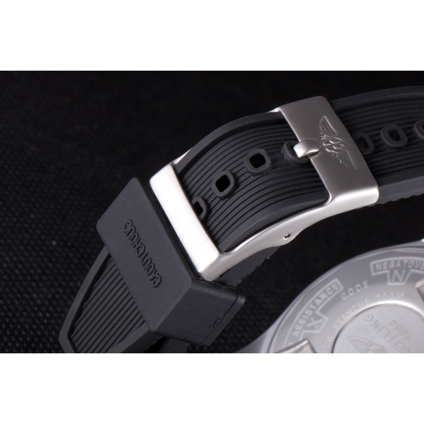 MiroTime Breitling Navitimer Rubber Strap Black Dial