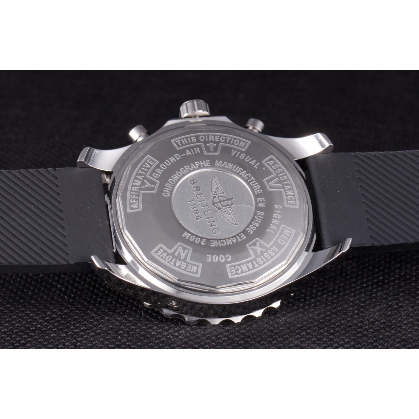 MiroTime Breitling Navitimer Rubber Strap Black Dial