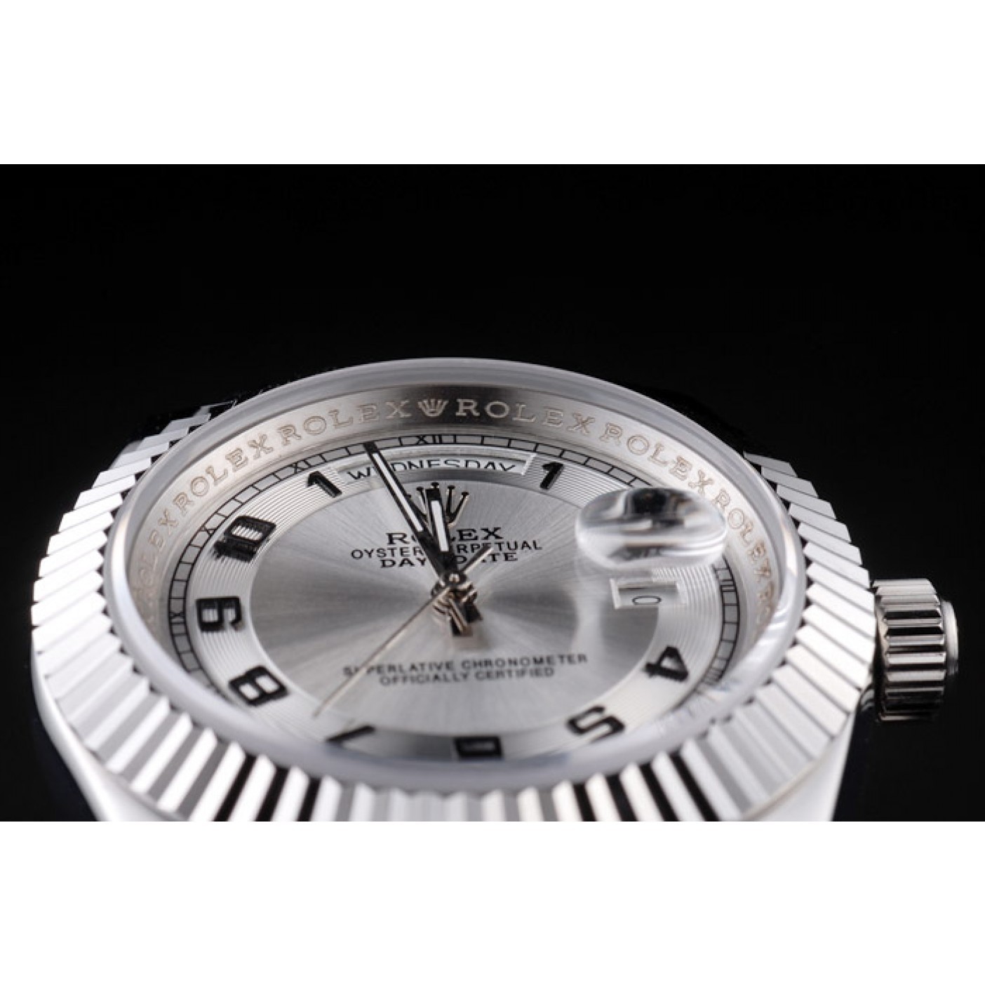 MiroTime Rolex Day-Date Polished Stainless Steel White Dial