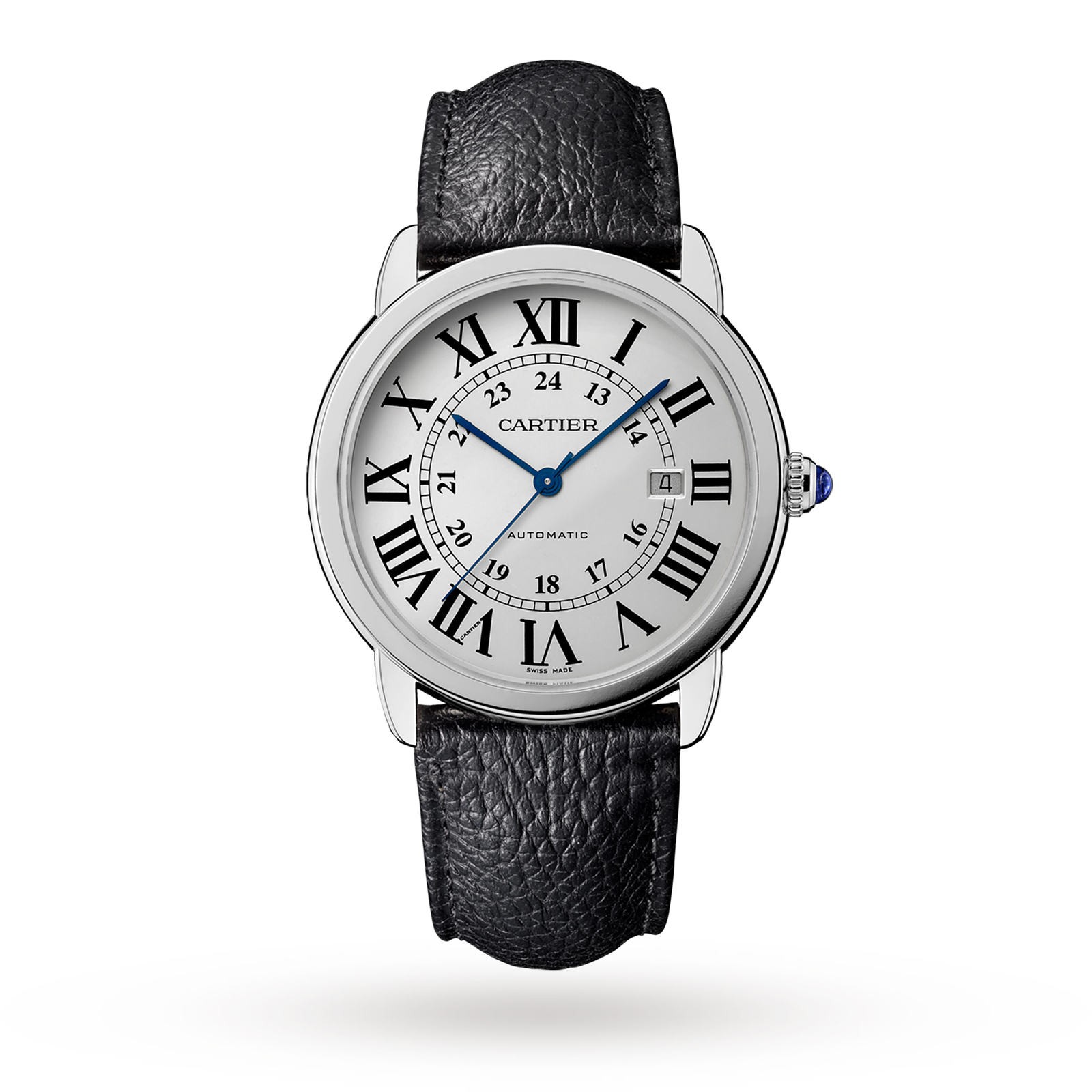 MiroTime Swiss Ronde Solo de Cartier watch, 42mm, steel, leather