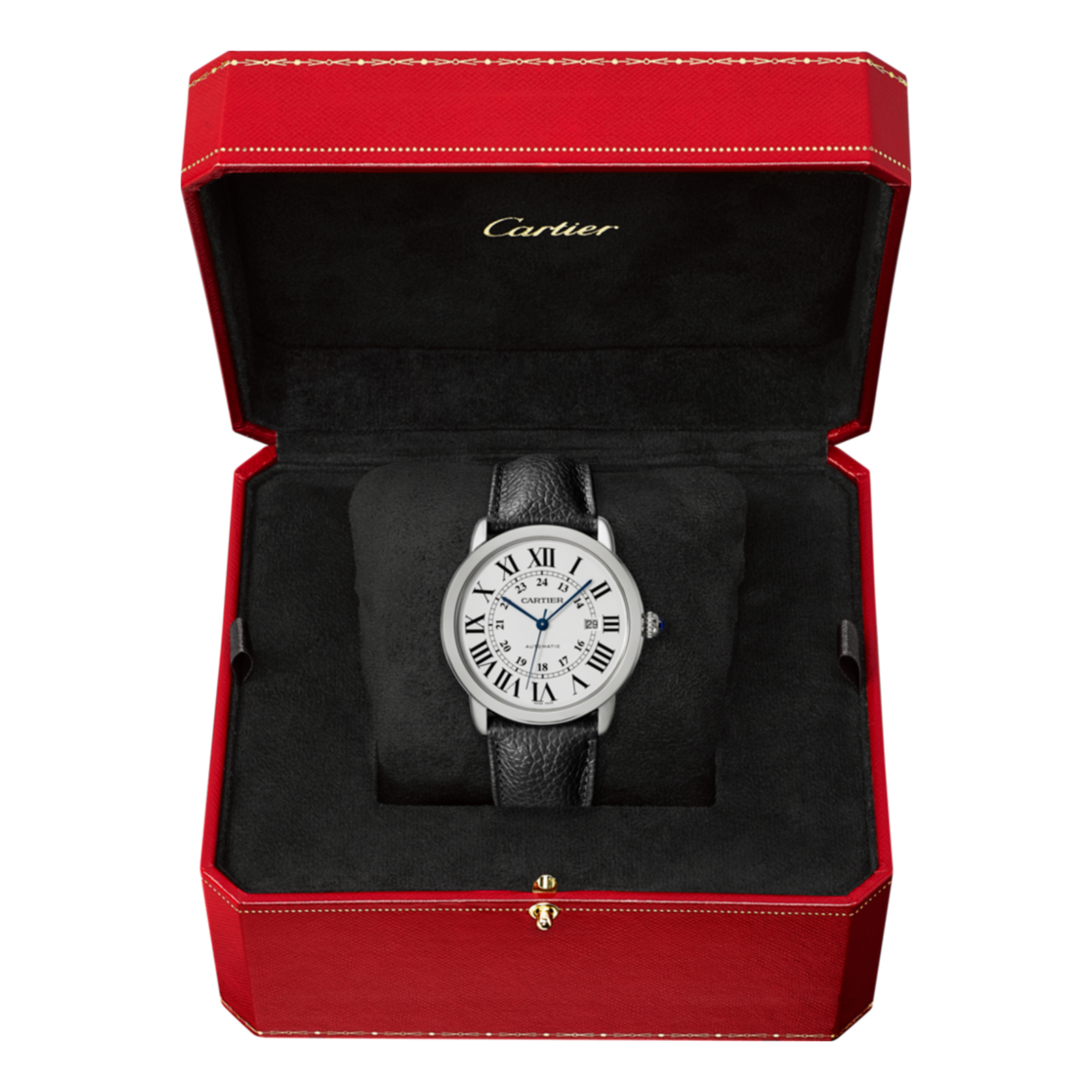 MiroTime Swiss Ronde Solo de Cartier watch, 42mm, steel, leather