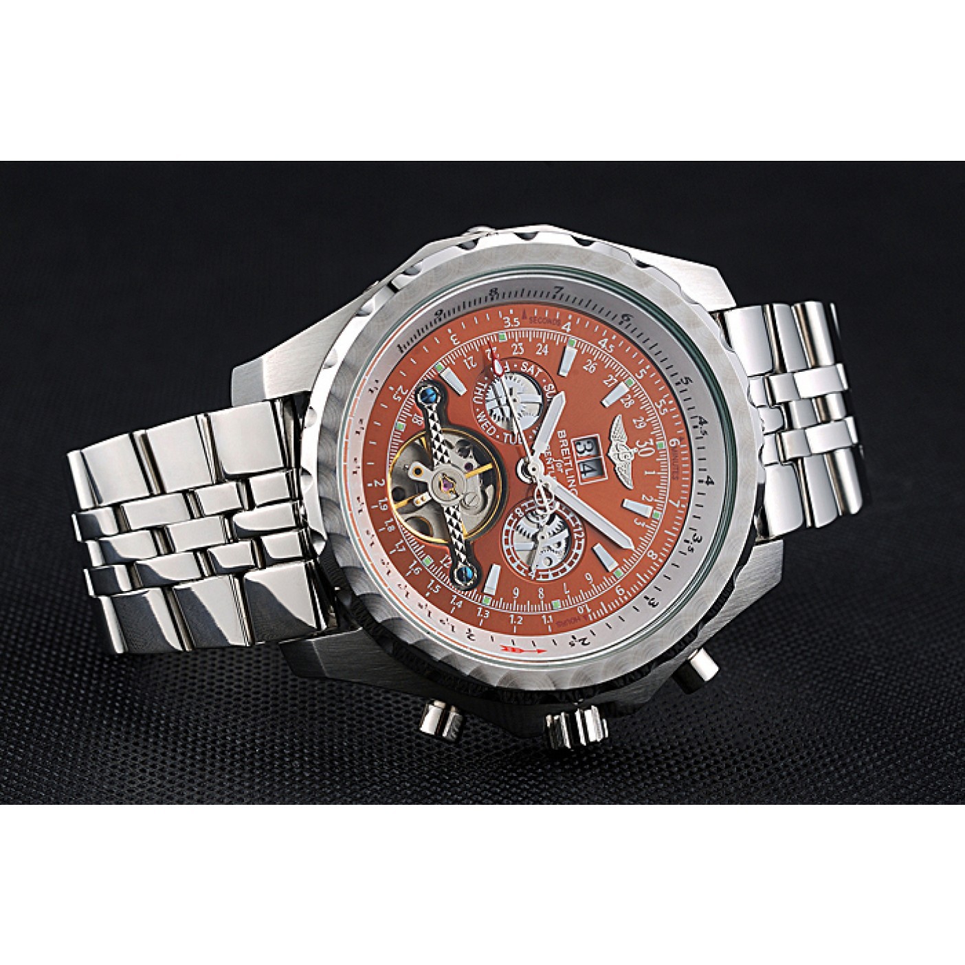 MiroTime Breitling Bentley Mulliner Tourbillon Brown Dial Stainless Steel Case And Bracelet 622733