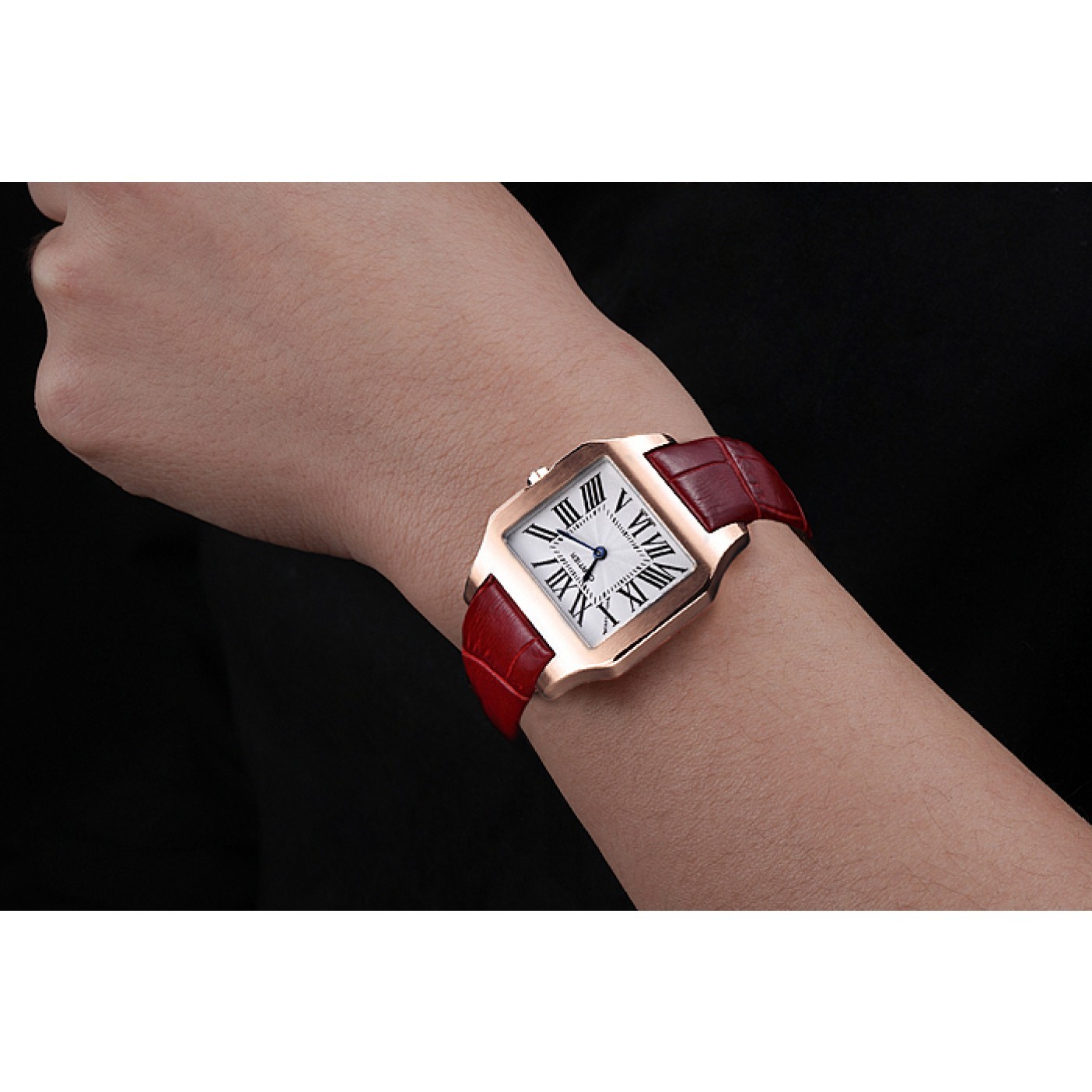 MiroTime Cartier Santos 100 Polished Rose Gold Bezel 621919