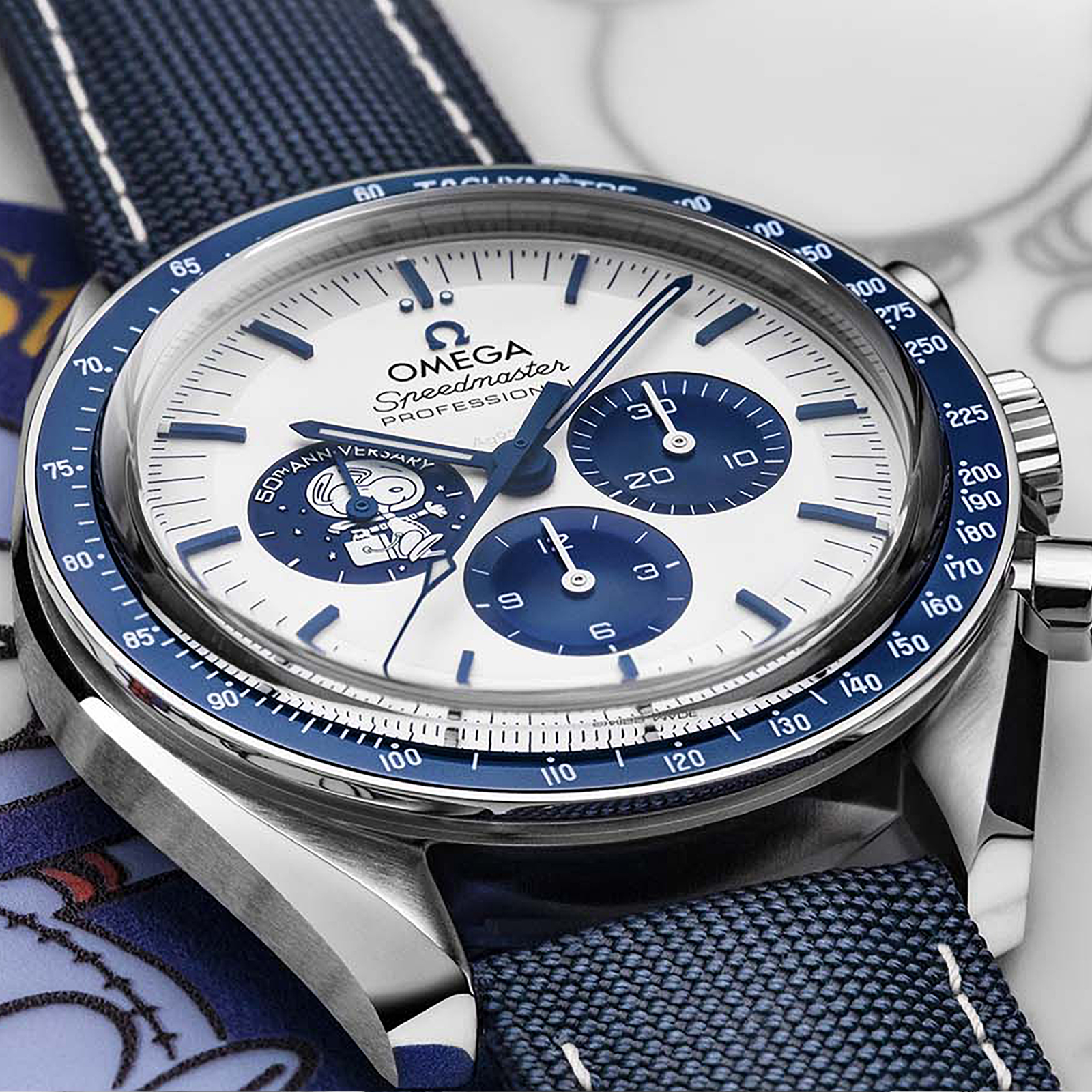 MiroTime Swiss Omega Speedmaster Silver Snoopy Award 50th Anniversary O31032425002001