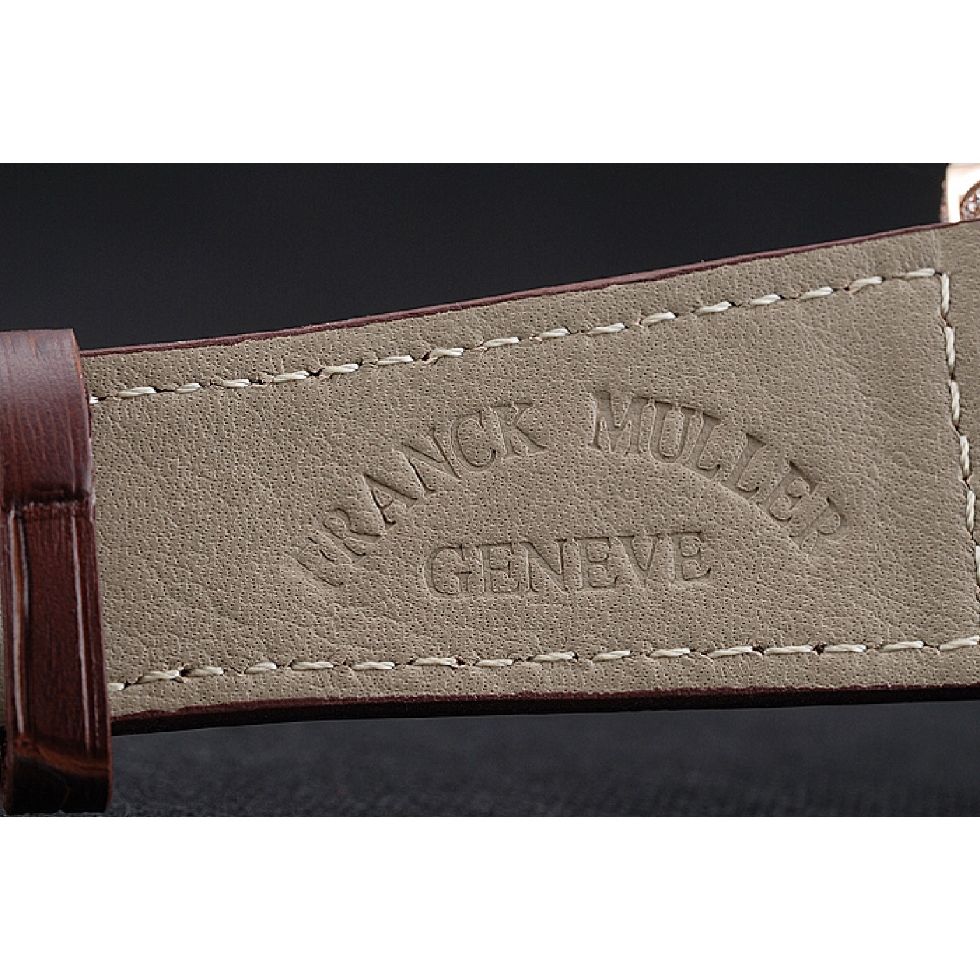 MiroTime Franck Muller Master Square Diamond Encrusted Rose Gold Bezel Brown Croco Bracelet 80283