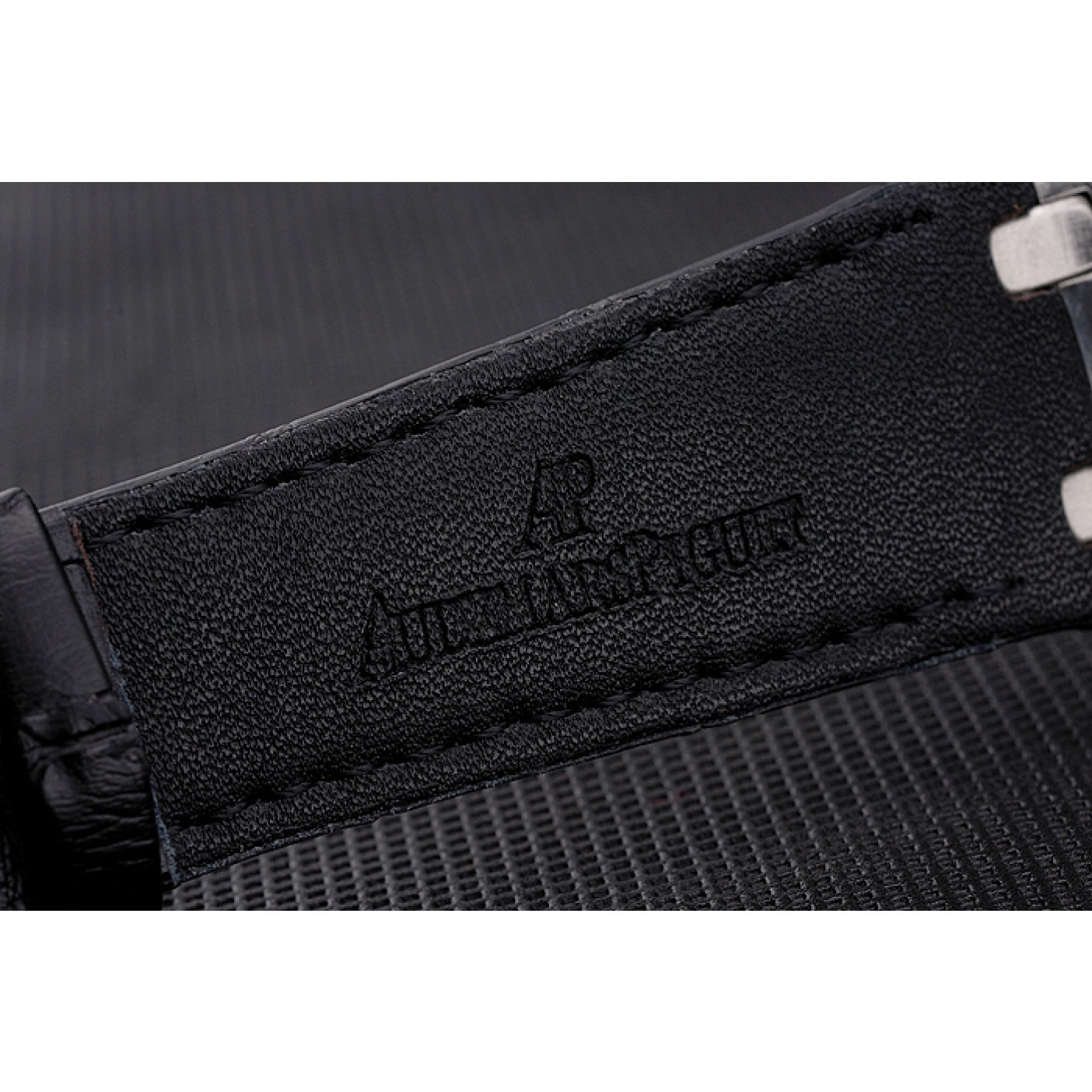 MiroTime Audemars Piguet Royal Oak Fondation Black Dial Stainless Steel Case Black Leather Strap