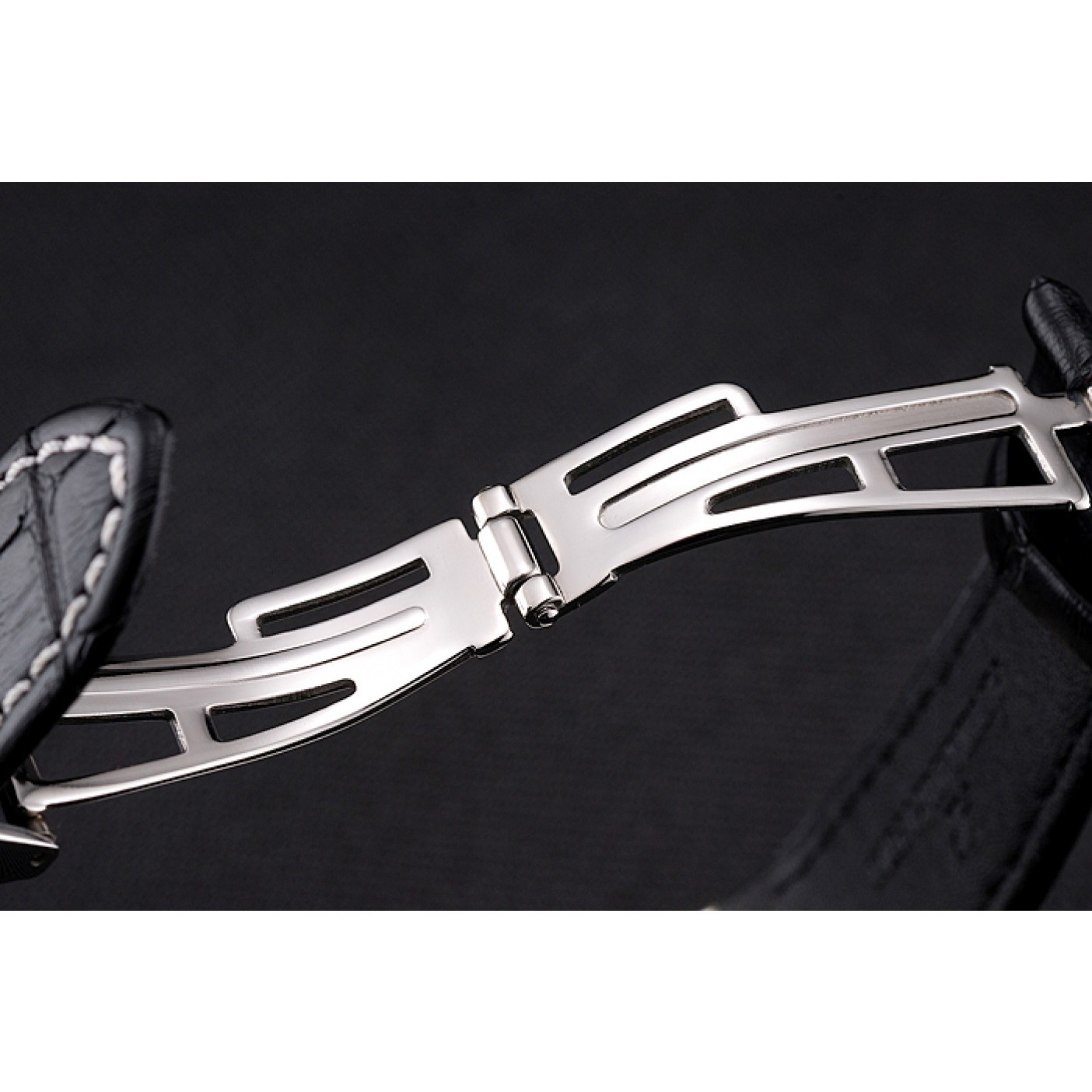 MiroTime Audemars Piguet Royal Oak Fondation Black Dial Stainless Steel Case Black Leather Strap
