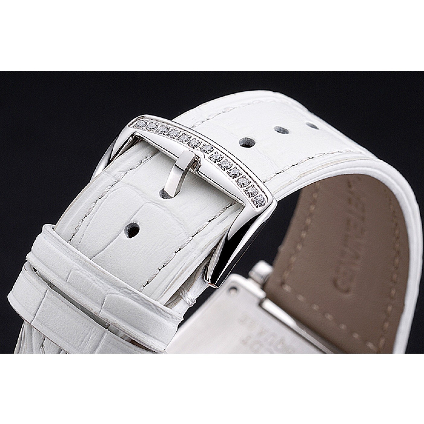 MiroTime Franck Muller Master Square Color Dreams Diamonds Case White Leather Band 622356