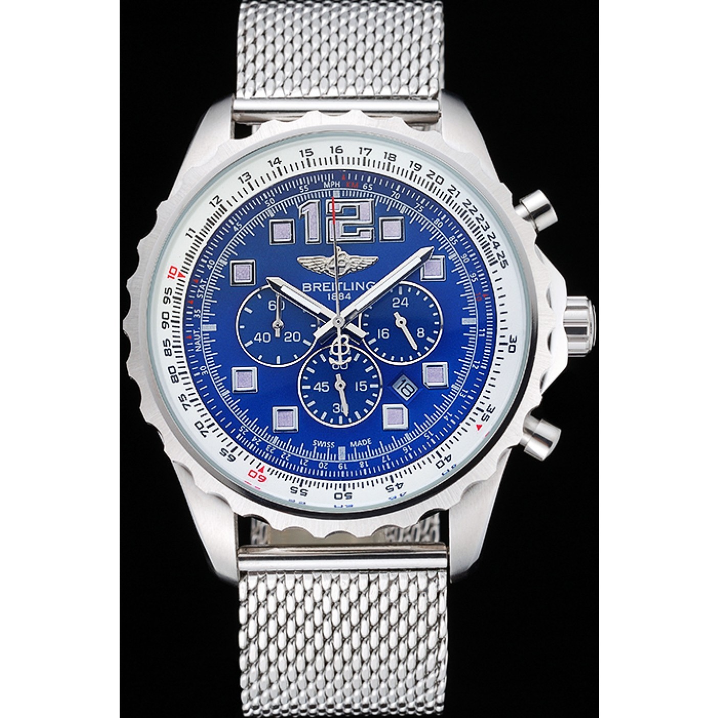 MiroTime Breitling Navitimer Stainless Steel Strap Blue Dial