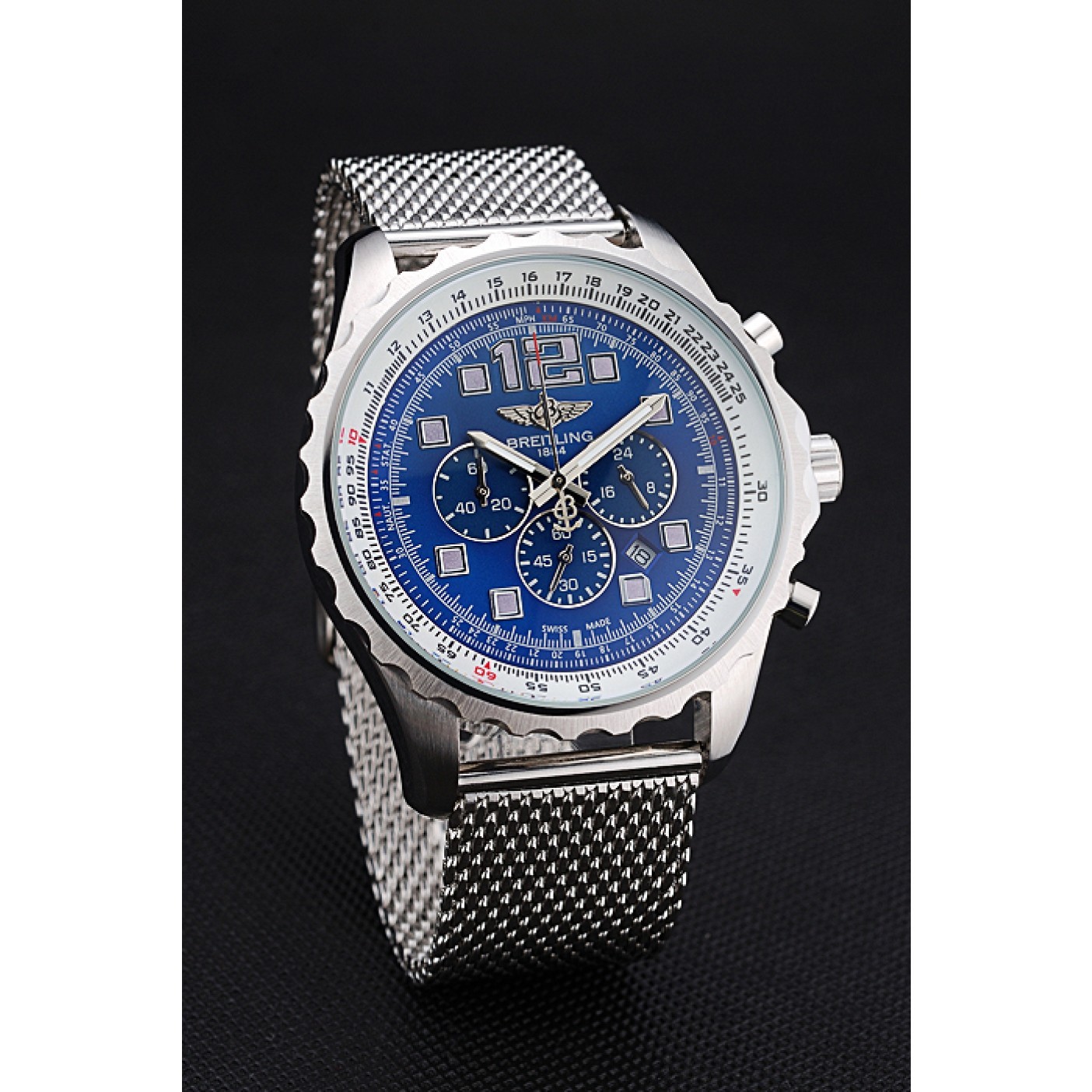 MiroTime Breitling Navitimer Stainless Steel Strap Blue Dial