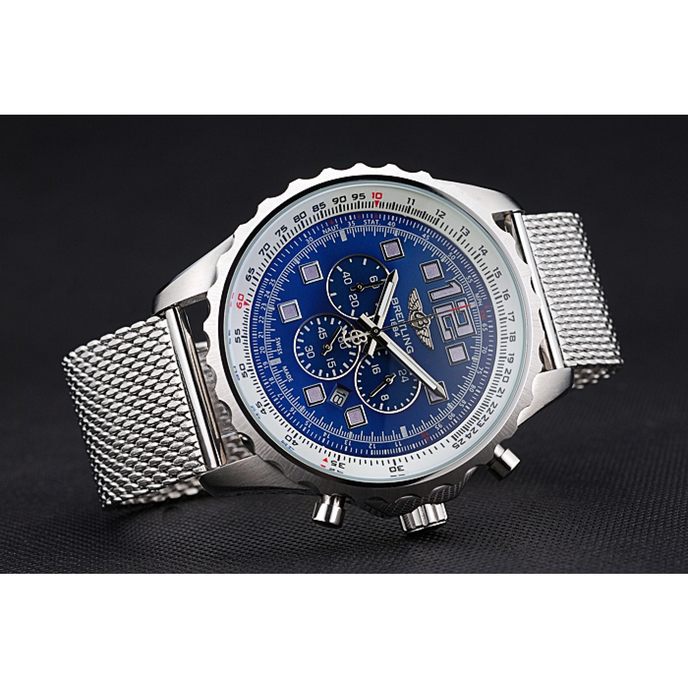 MiroTime Breitling Navitimer Stainless Steel Strap Blue Dial