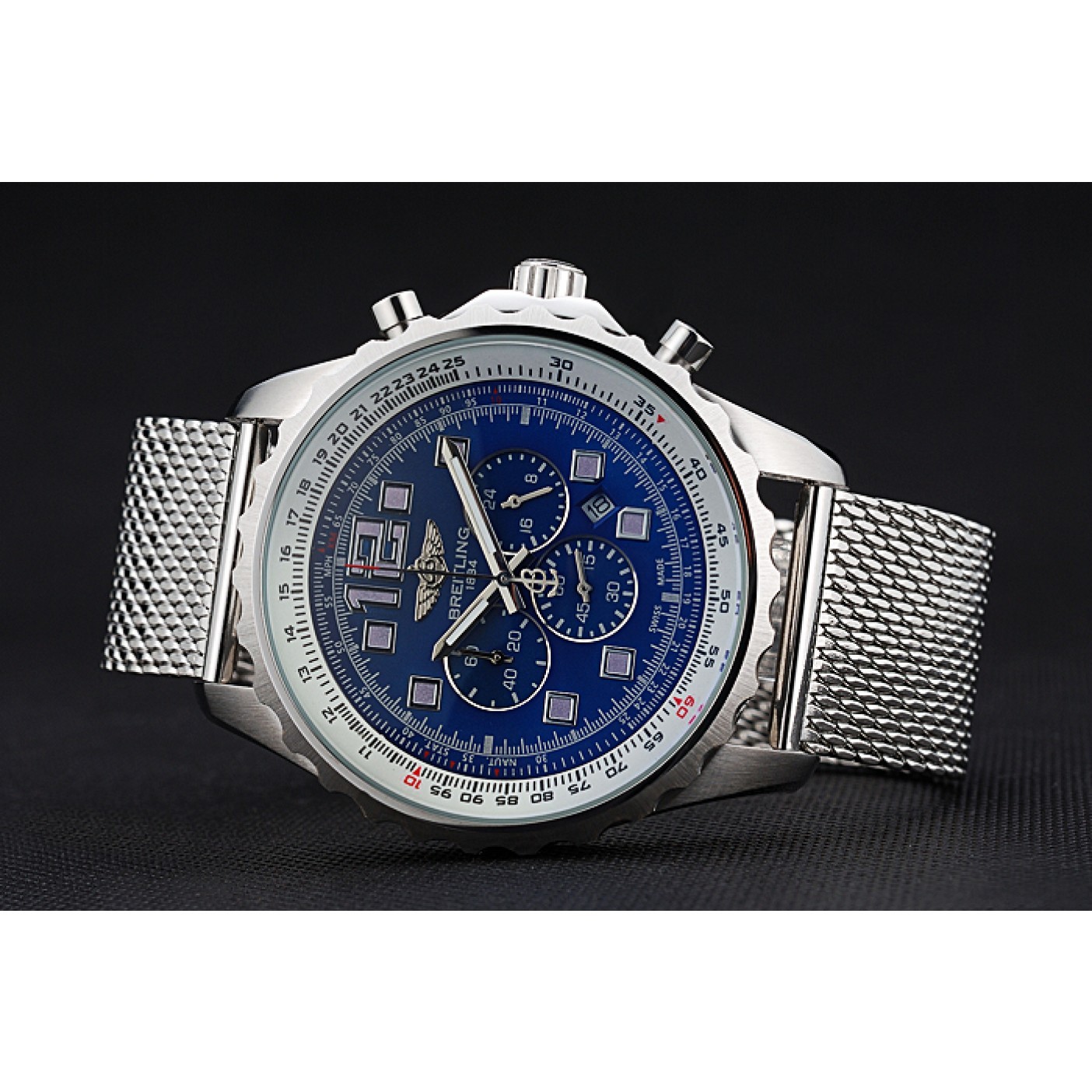 MiroTime Breitling Navitimer Stainless Steel Strap Blue Dial
