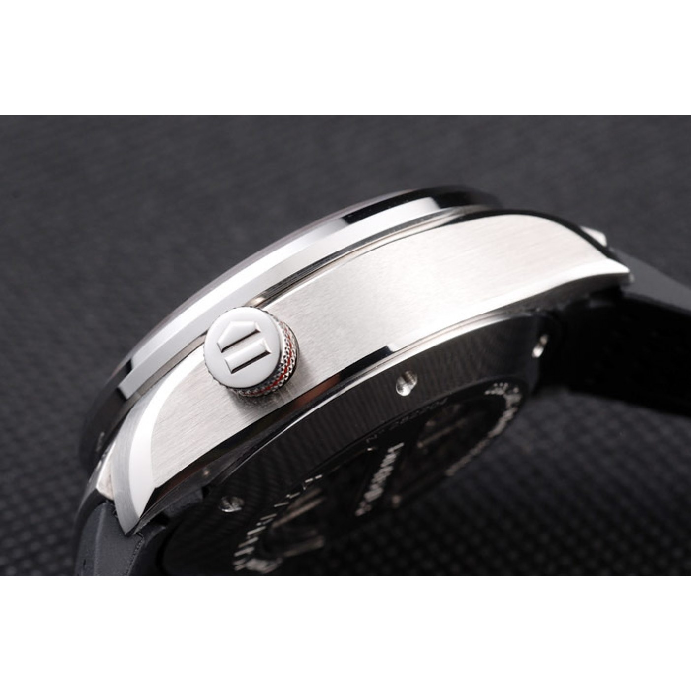 MiroTime Tag Heuer Swiss Carrera Tachymeter Bezel Perforated Black Rubber Strap White Dial