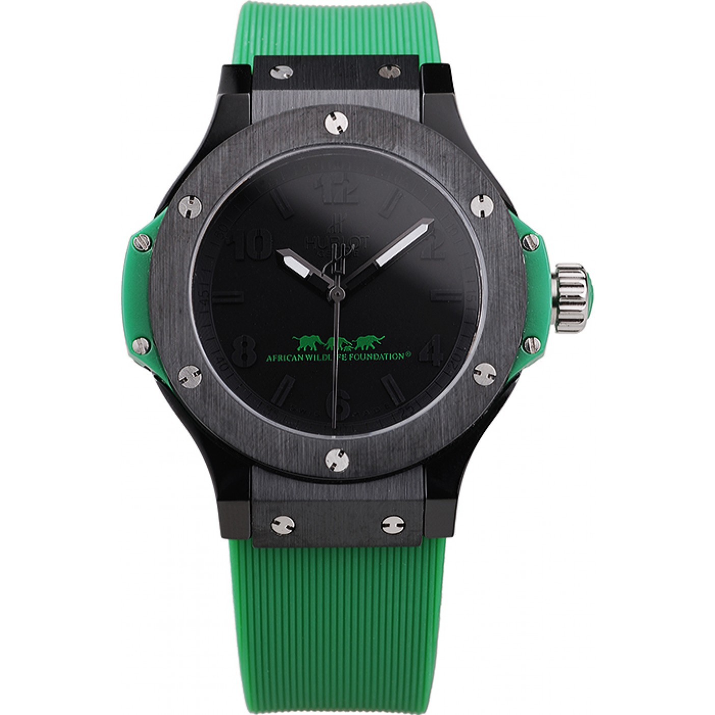 MiroTime Hublot Big Bang African Wildlife Foundation Green Rubber Strap