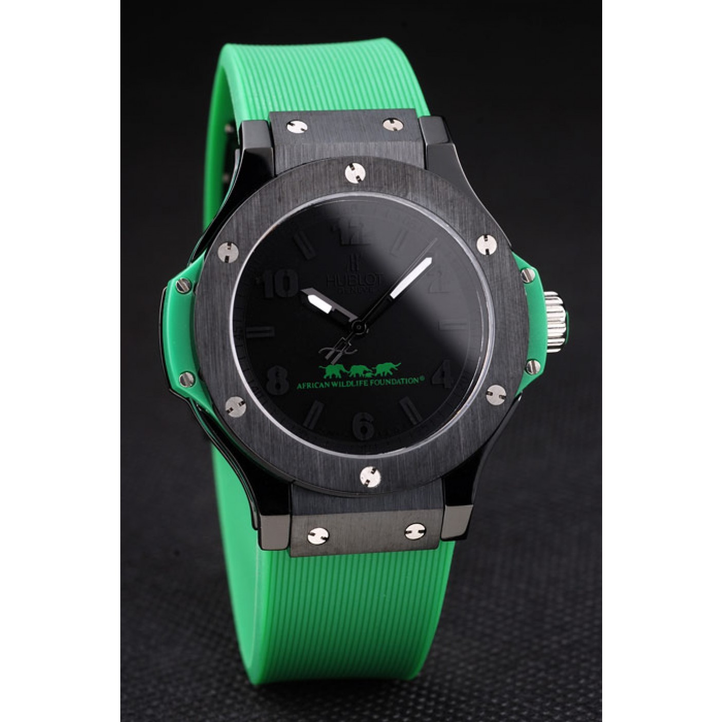 MiroTime Hublot Big Bang African Wildlife Foundation Green Rubber Strap