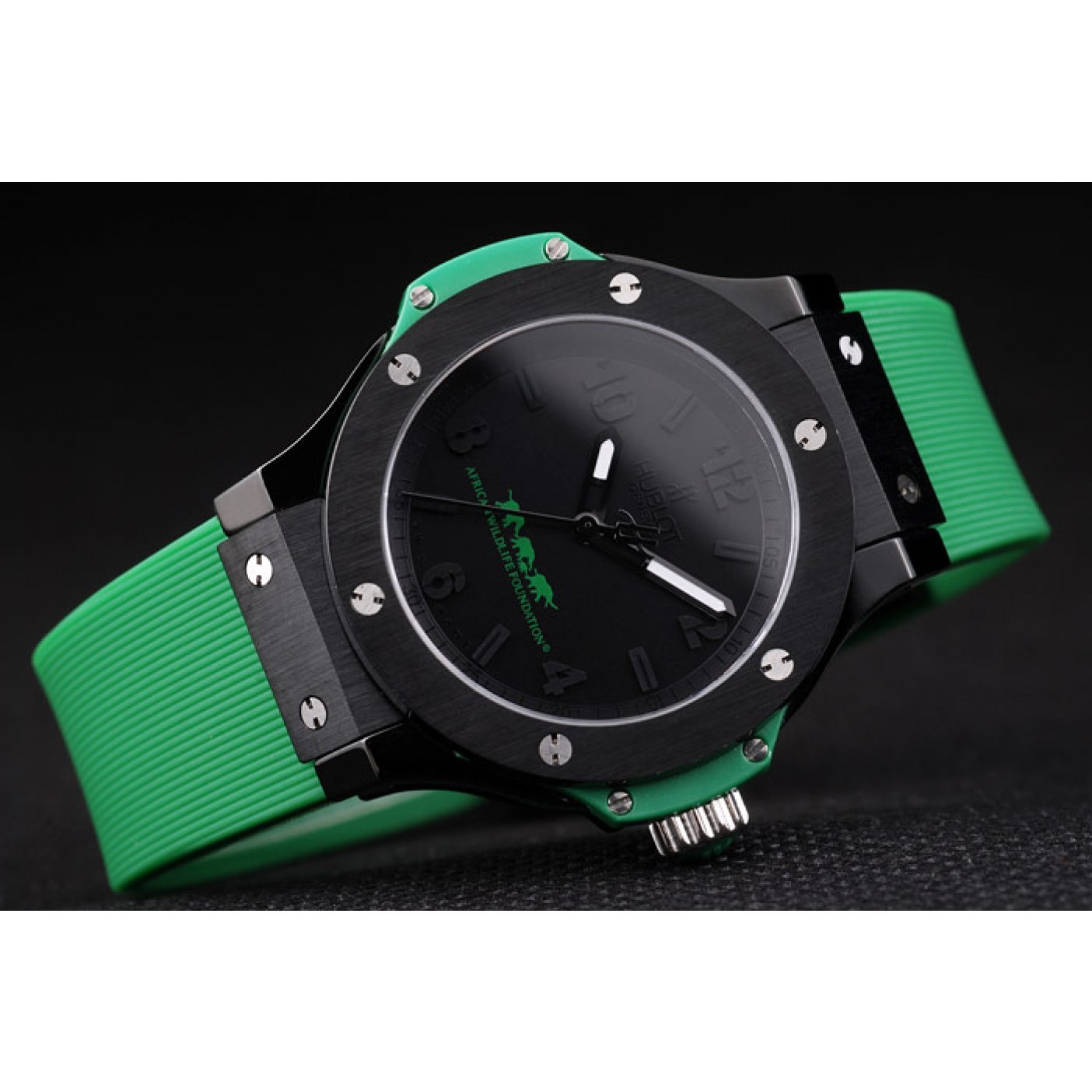 MiroTime Hublot Big Bang African Wildlife Foundation Green Rubber Strap