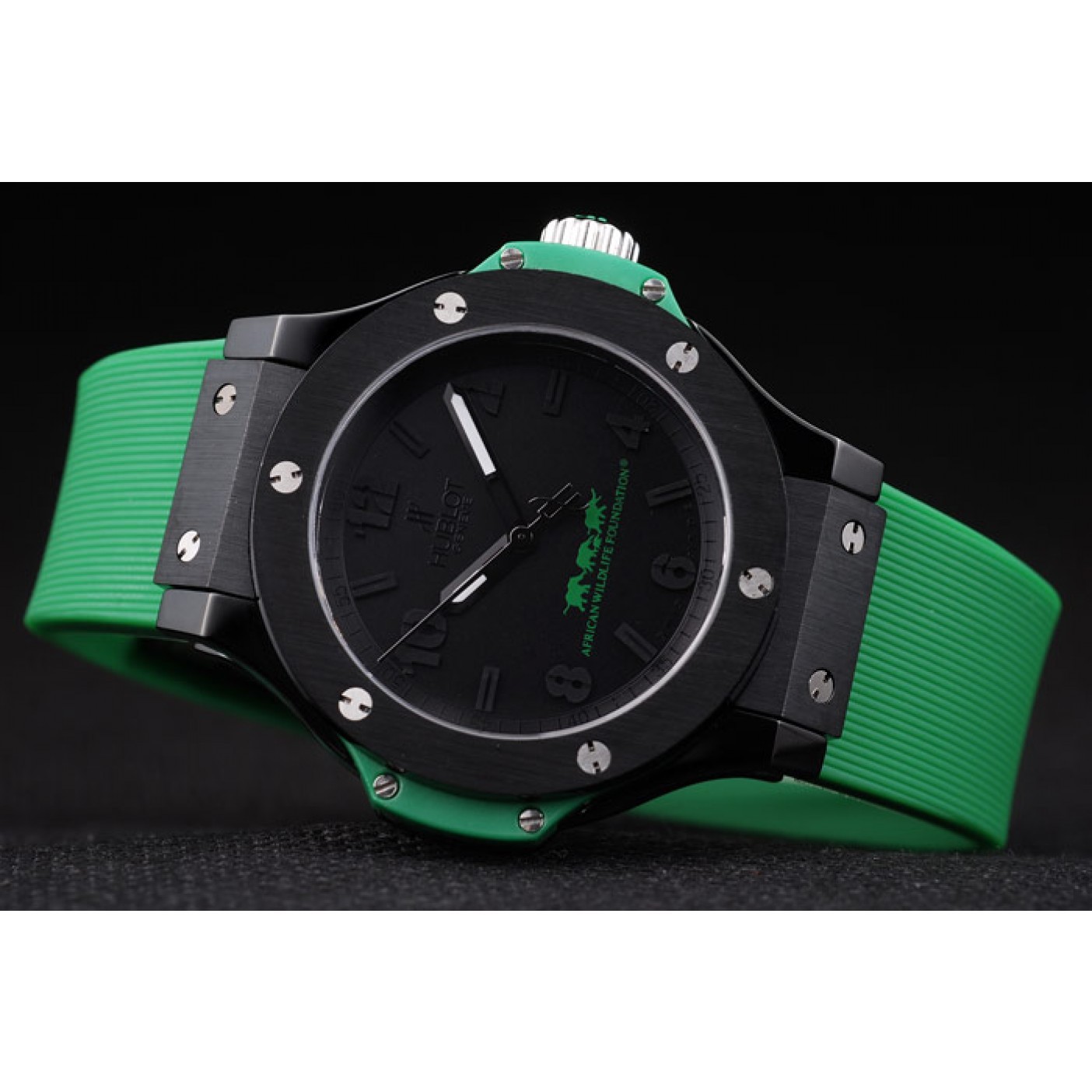 MiroTime Hublot Big Bang African Wildlife Foundation Green Rubber Strap