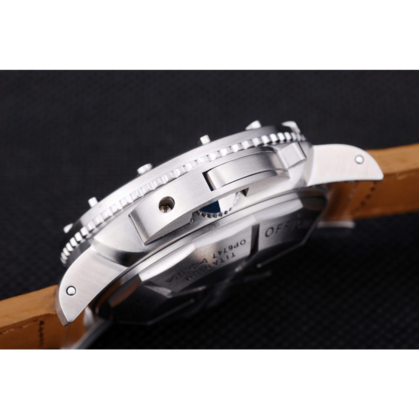MiroTime Panerai Luminor Submersible Black Dial Leather Bracelet