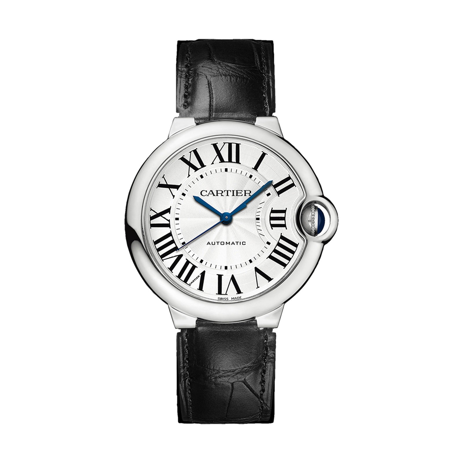 MiroTime Swiss Ballon Bleu de Cartier watch, 36 mm, steel, leather