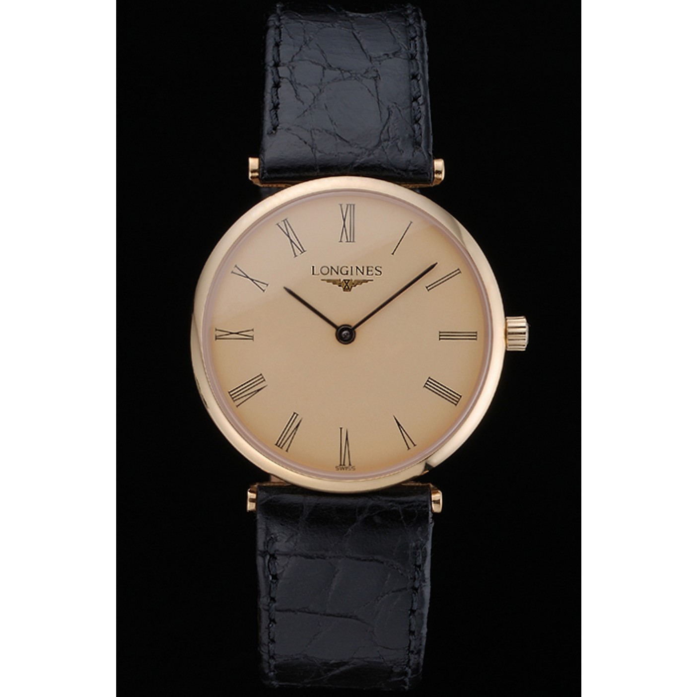 MiroTime Longines La Grande Classique Champagne Dial Black Leather Band Homme 622123