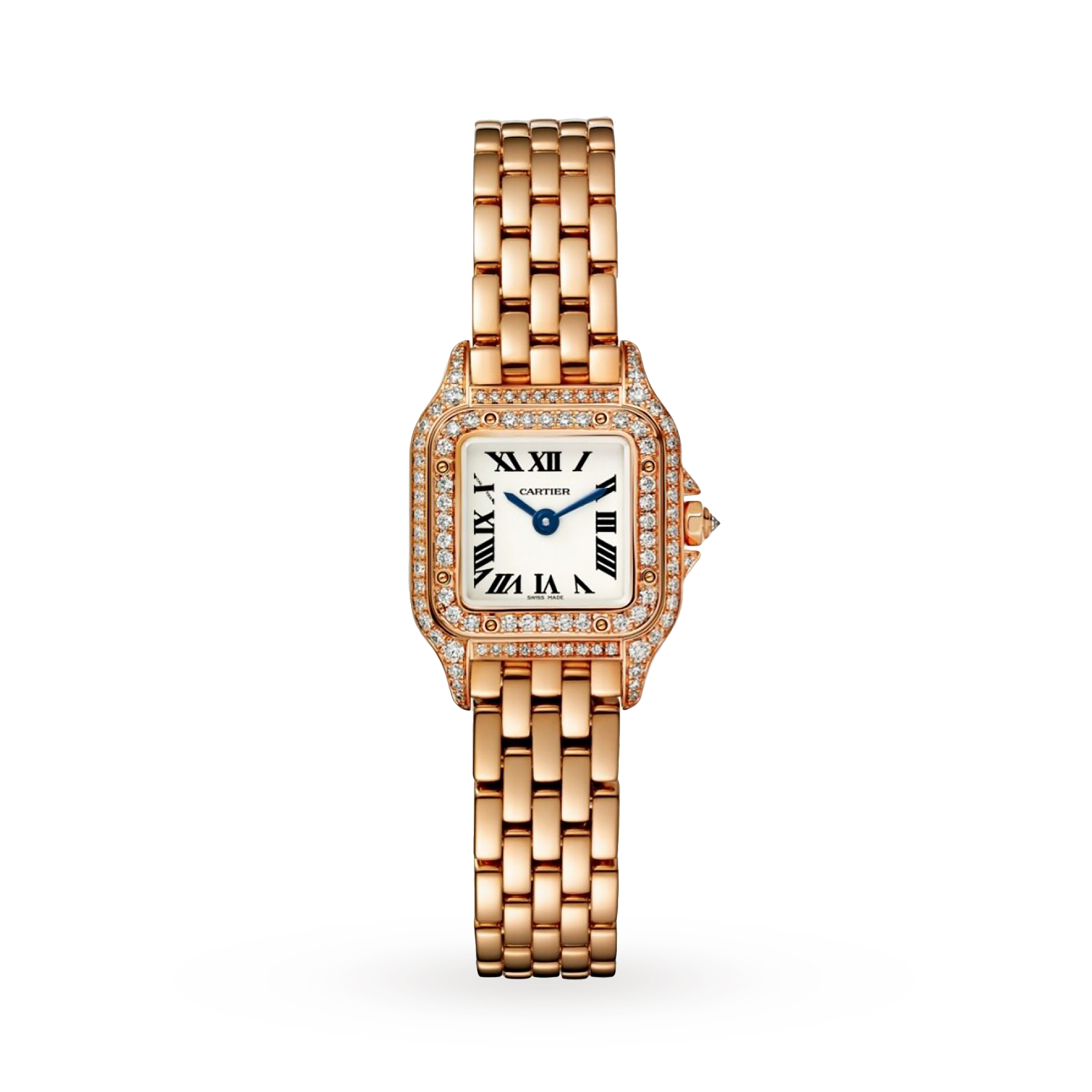 MiroTime Swiss Panthère de Cartier watch, Mini, 18K rose gold, diamonds
