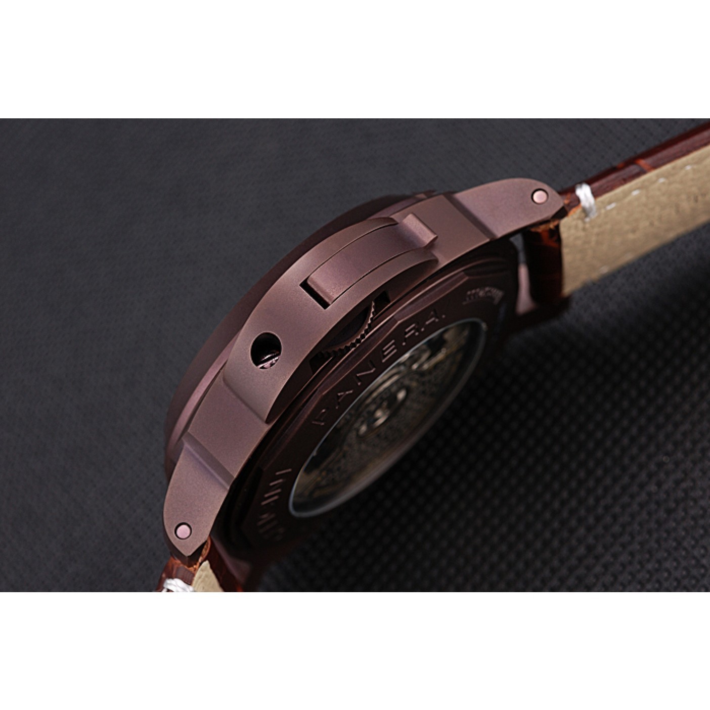 MiroTime Panerai Luminor Brown Leather Strap Black Dial 80162