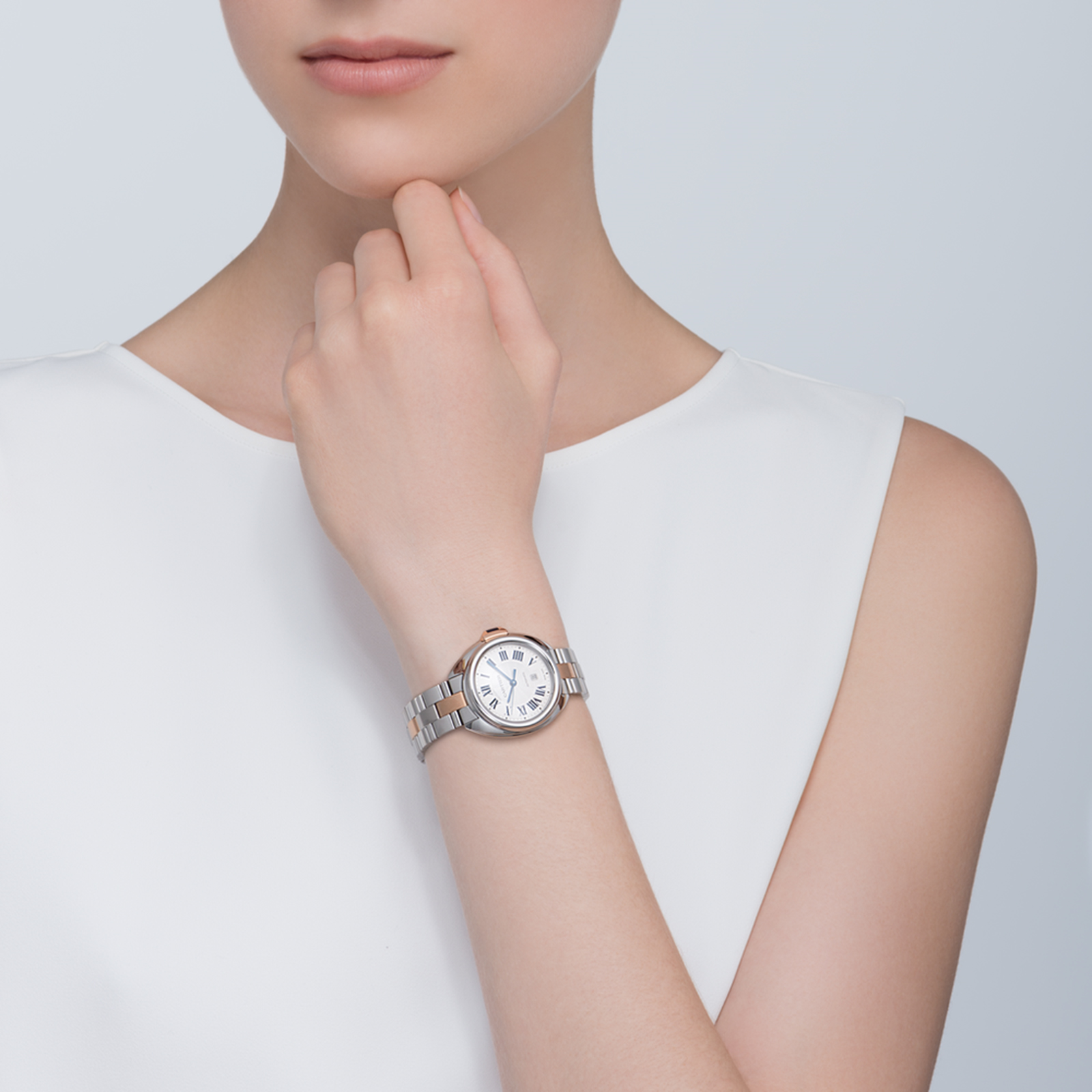MiroTime Swiss Clé de Cartier, 31 mm, pink gold, leather
