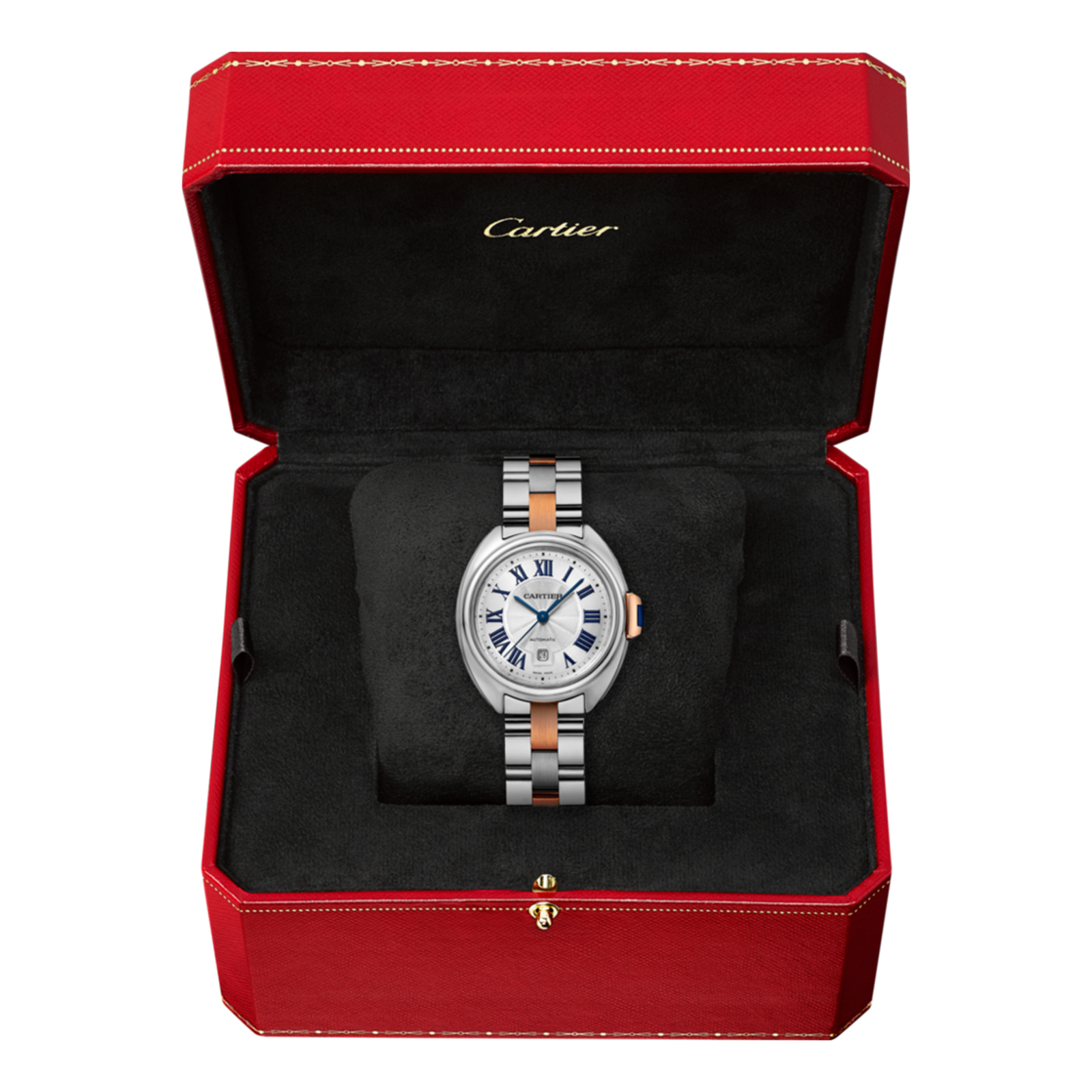 MiroTime Swiss Clé de Cartier, 31 mm, pink gold, leather
