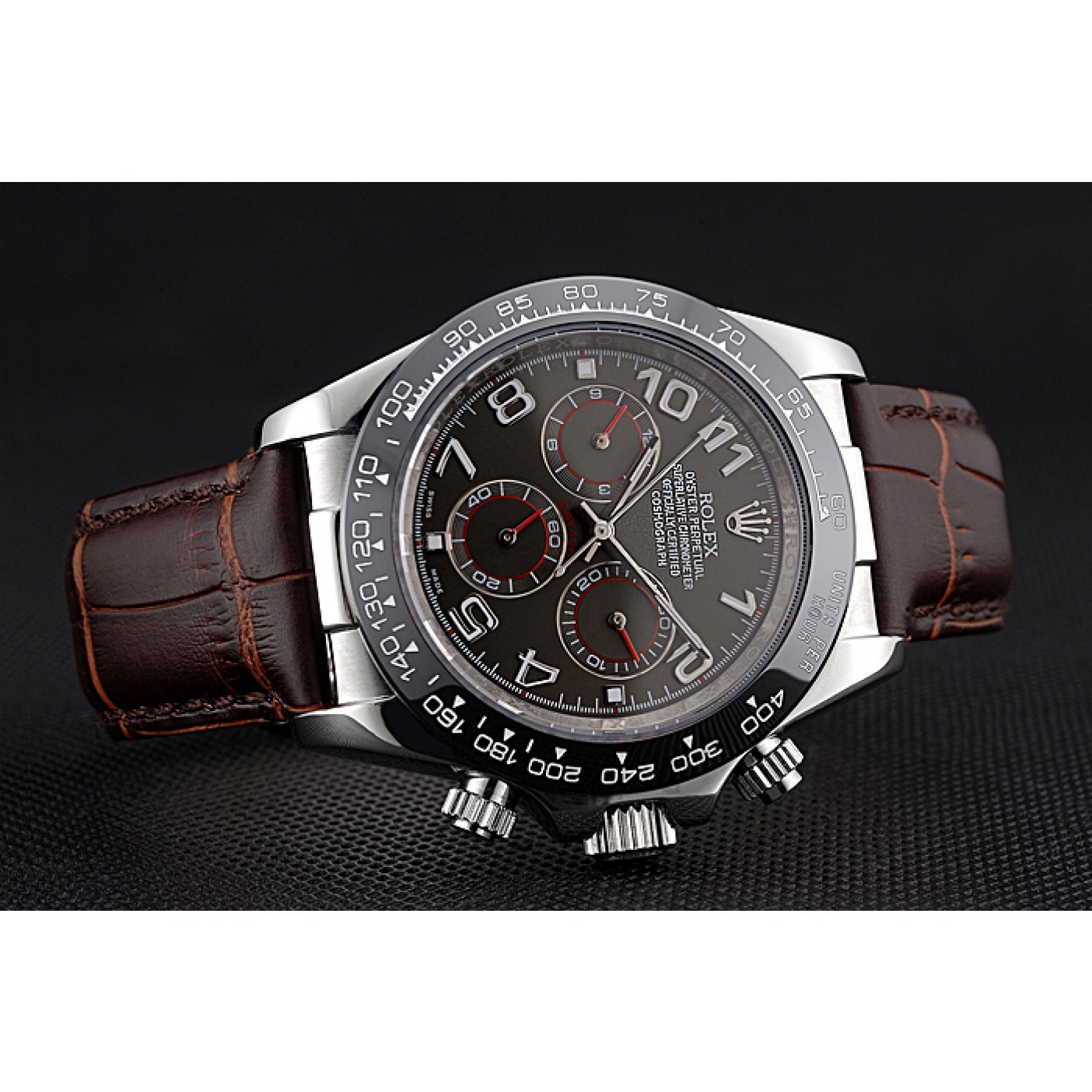 MiroTime Rolex Cosmograph Daytona Stainless Steel Case Grey Racing Dial Leather Bracelet 622632