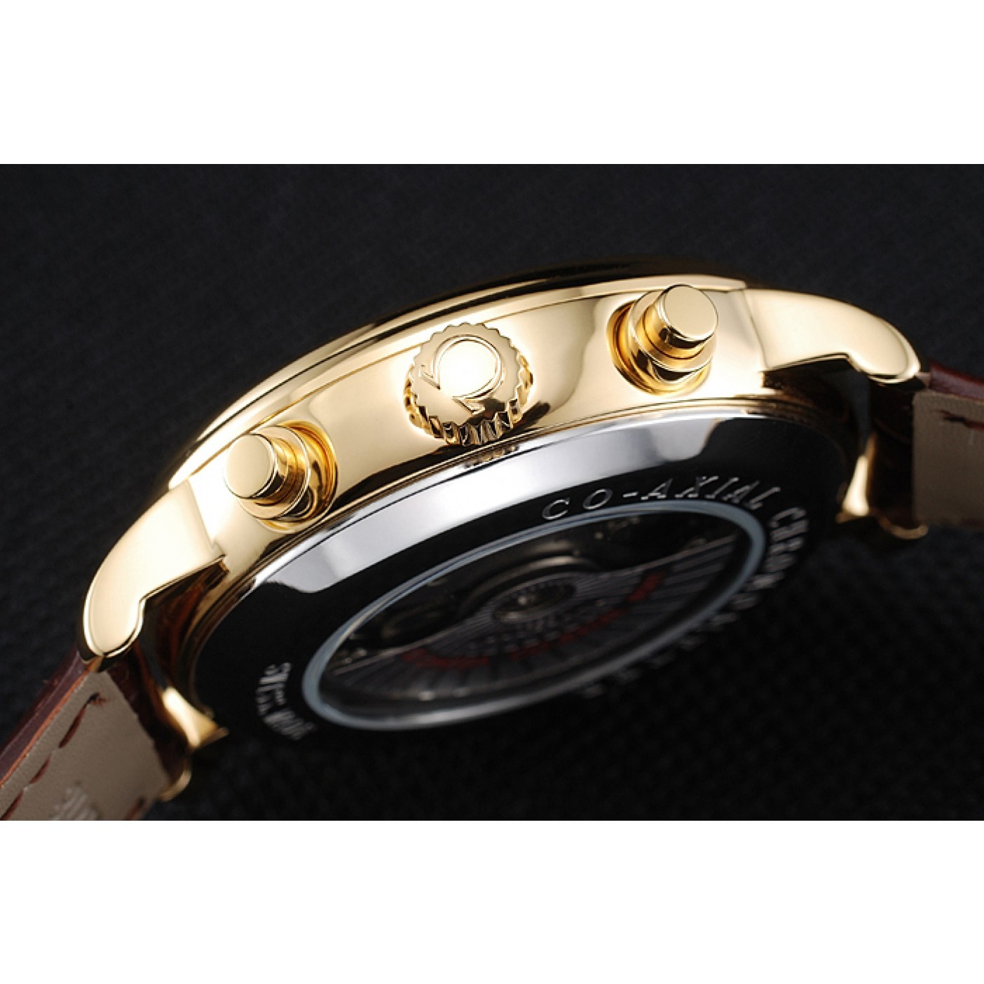MiroTime Omega De Ville Moonphase Gold Dial And Case Brown Leather Bracelet 1454228