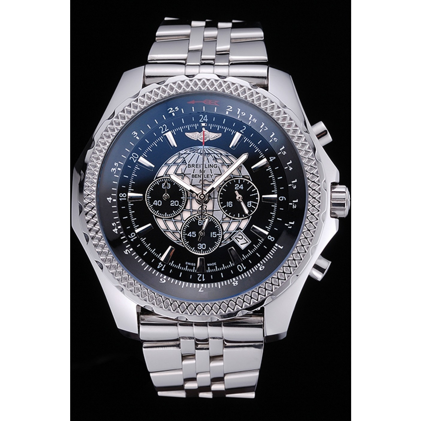 MiroTime Breitling Bentley B05 Unitime Black Dial Stainless Steel Bracelet 622520