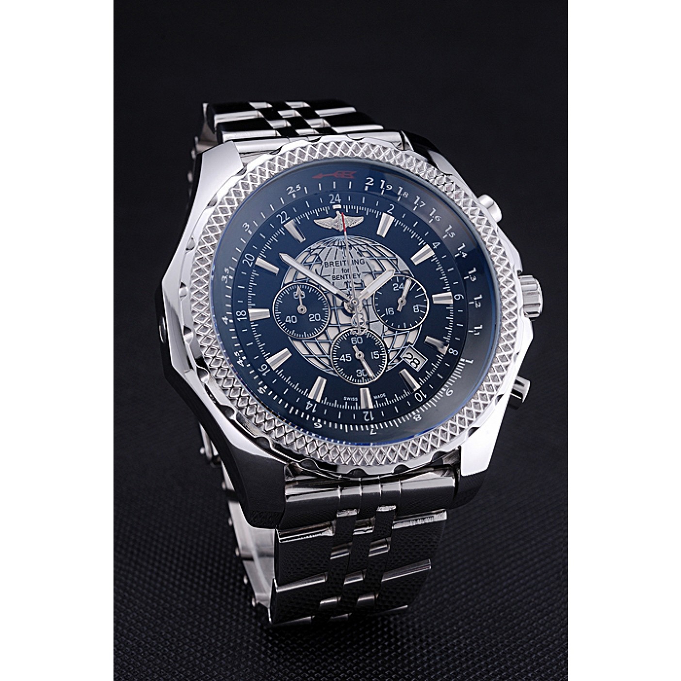 MiroTime Breitling Bentley B05 Unitime Black Dial Stainless Steel Bracelet 622520