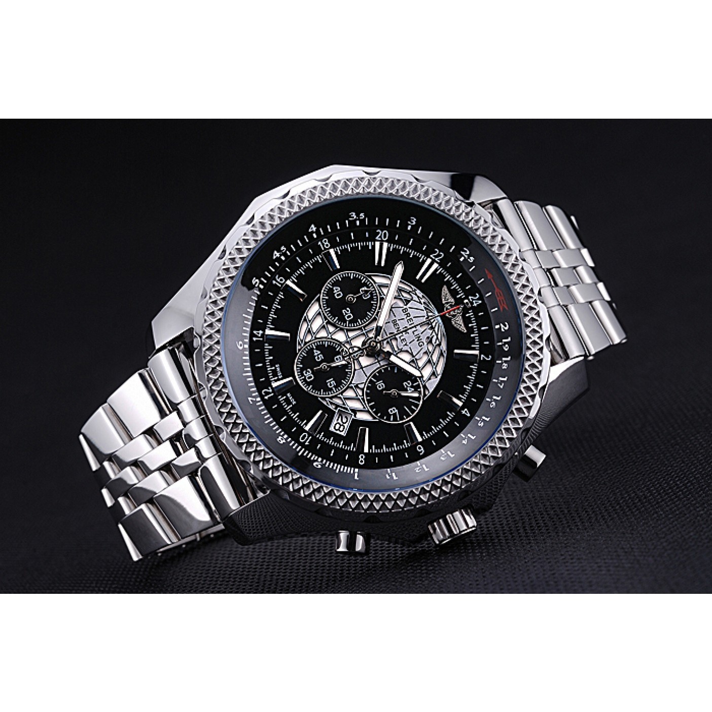 MiroTime Breitling Bentley B05 Unitime Black Dial Stainless Steel Bracelet 622520