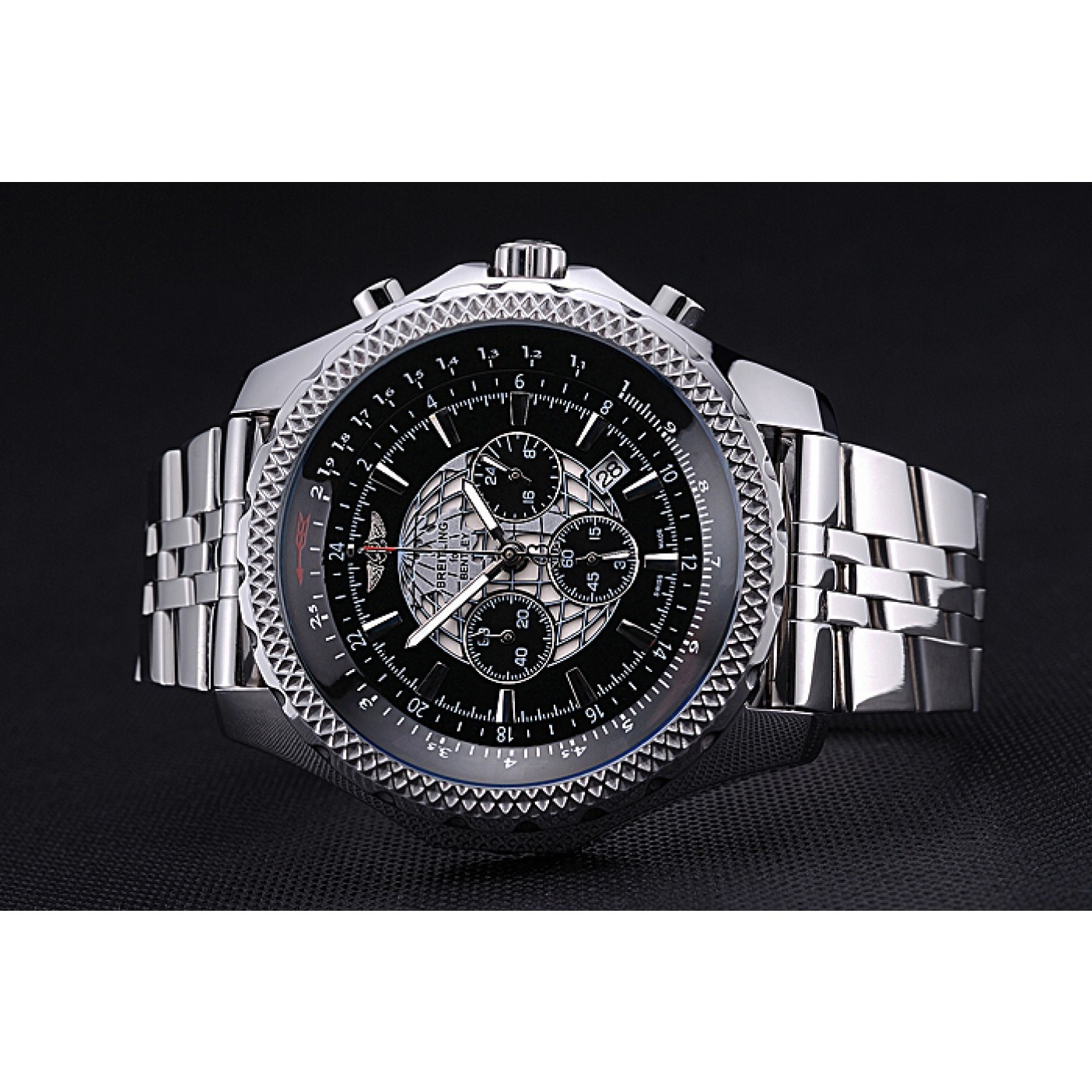 MiroTime Breitling Bentley B05 Unitime Black Dial Stainless Steel Bracelet 622520