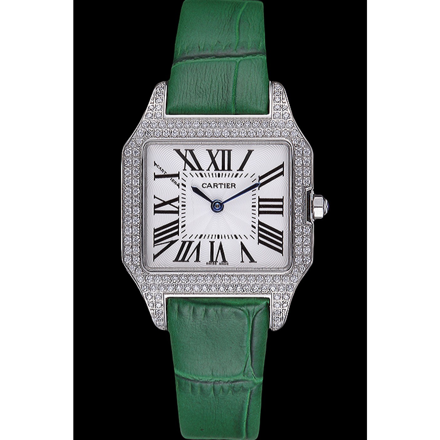 MiroTime Cartier Santos 100 Diamond Silver Bezel 621914