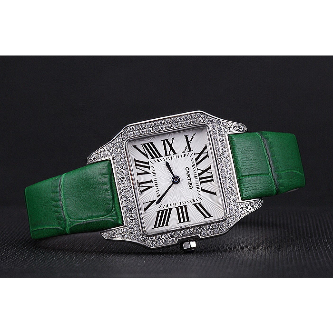 MiroTime Cartier Santos 100 Diamond Silver Bezel 621914