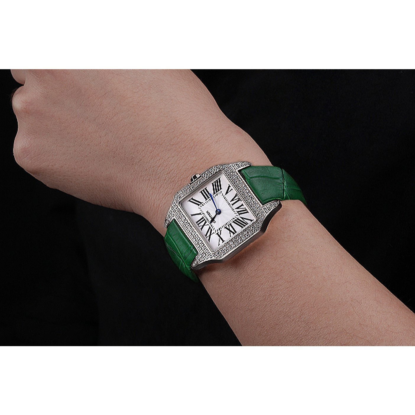 MiroTime Cartier Santos 100 Diamond Silver Bezel 621914