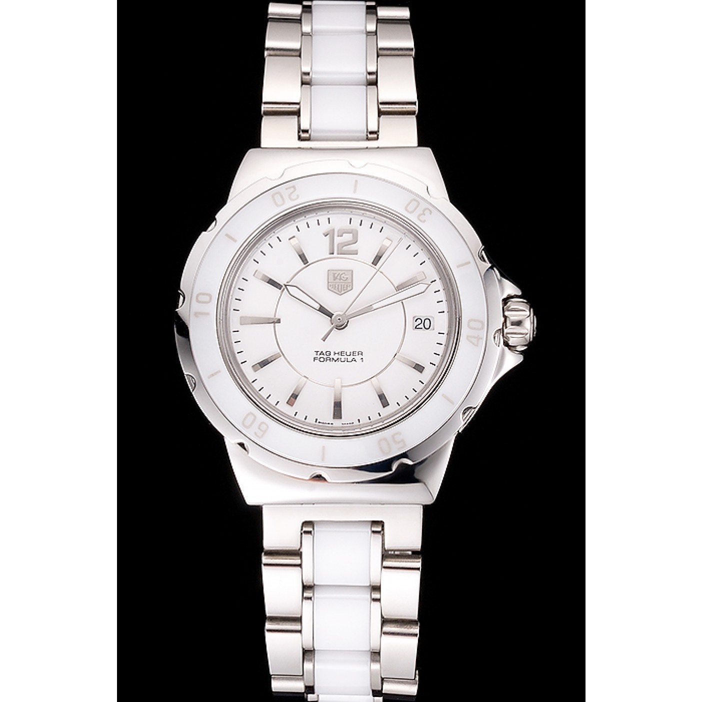 MiroTime Tag Heuer Formula 1 White Ceramic Bezel White Dial