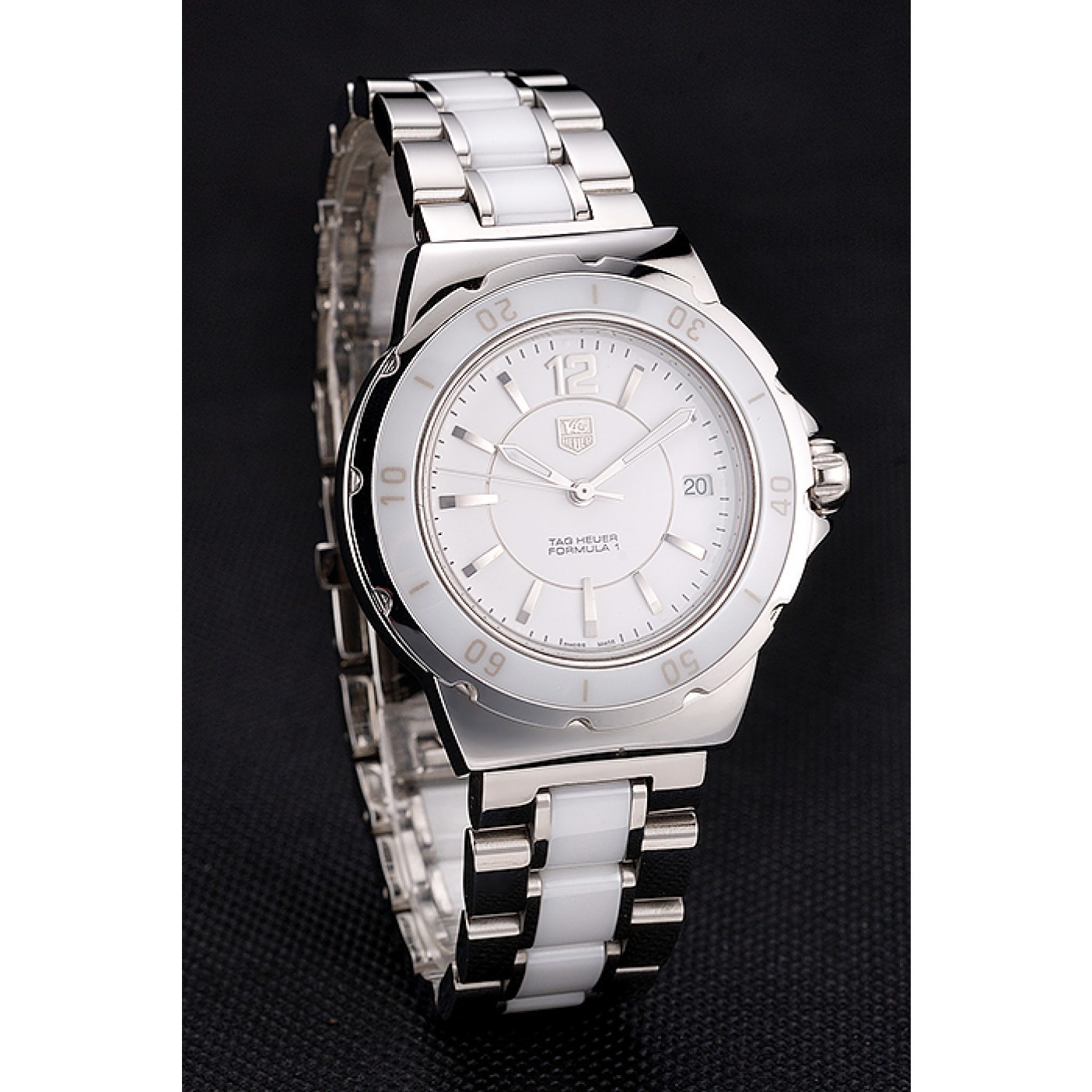 MiroTime Tag Heuer Formula 1 White Ceramic Bezel White Dial