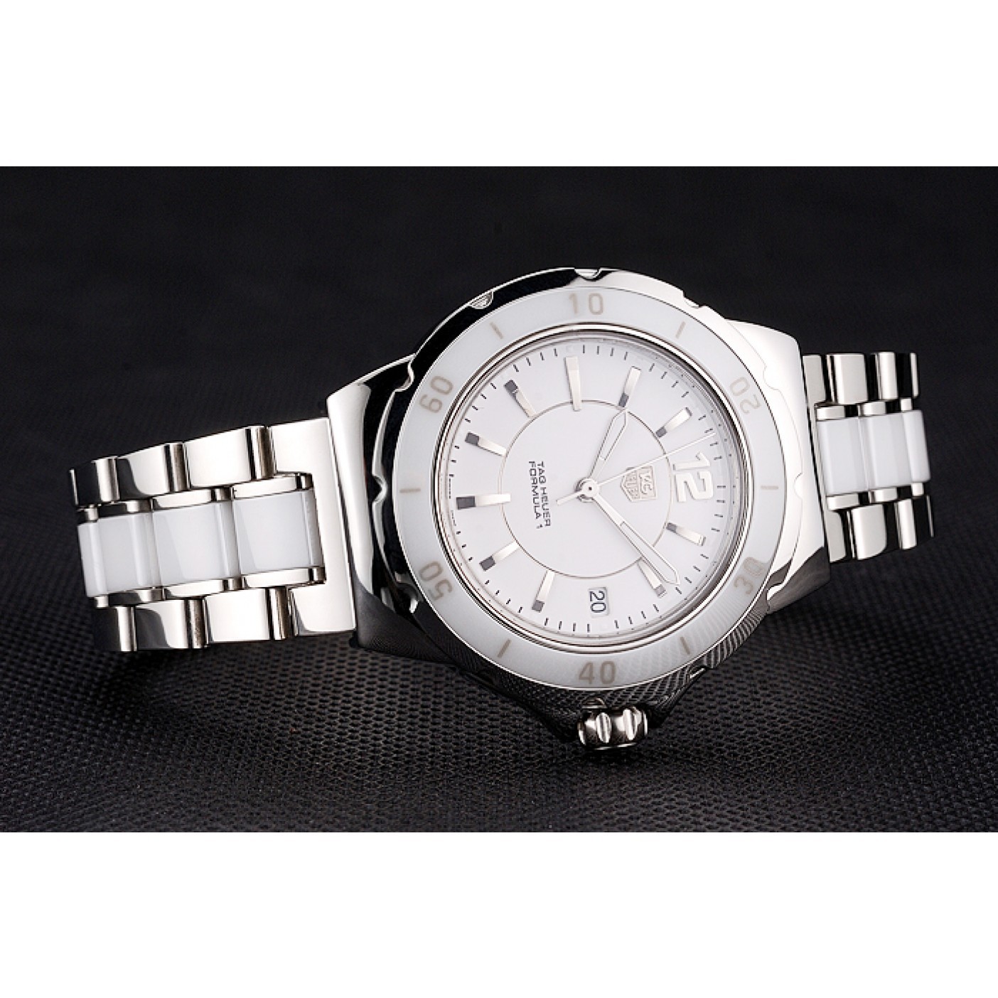 MiroTime Tag Heuer Formula 1 White Ceramic Bezel White Dial